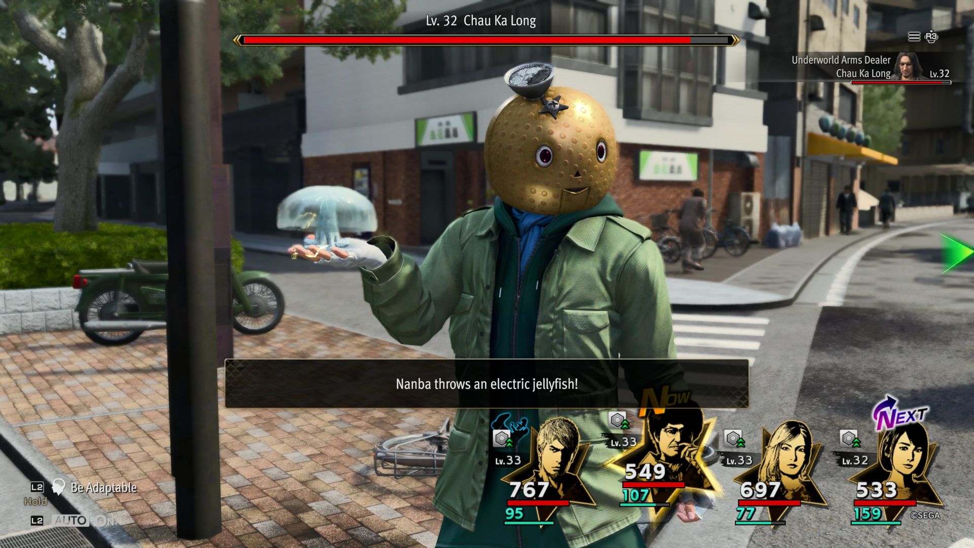 Like A Dragon Infinite Wealth, Nanba using the Jellyfish attack