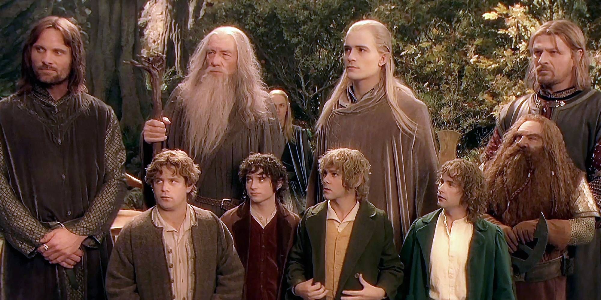 Gandalf, Aragorn, Legolas and The Hobbits from Lord Of The Rings