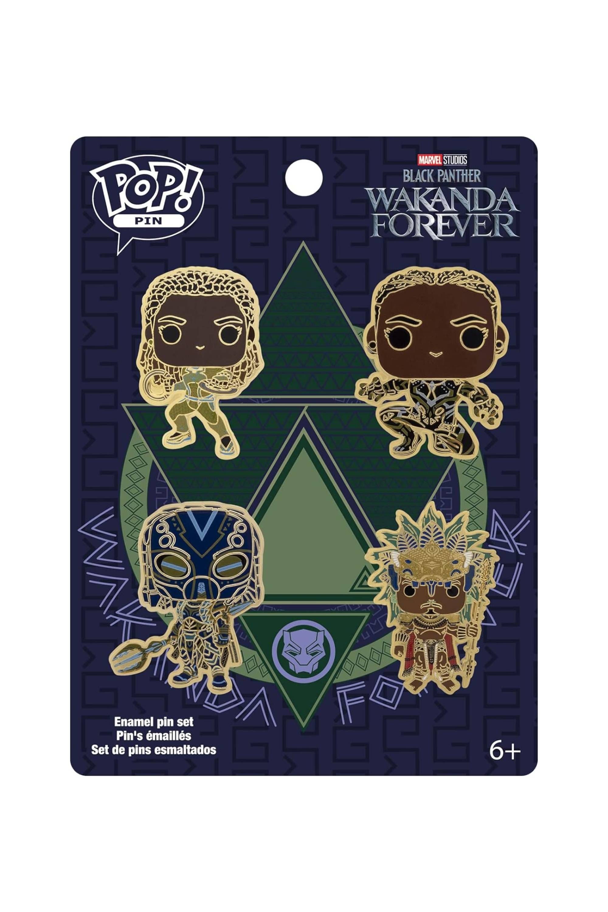 Loungefly Marvel Black Panther_ Wakanda Forever 4-Piece Pin Set
