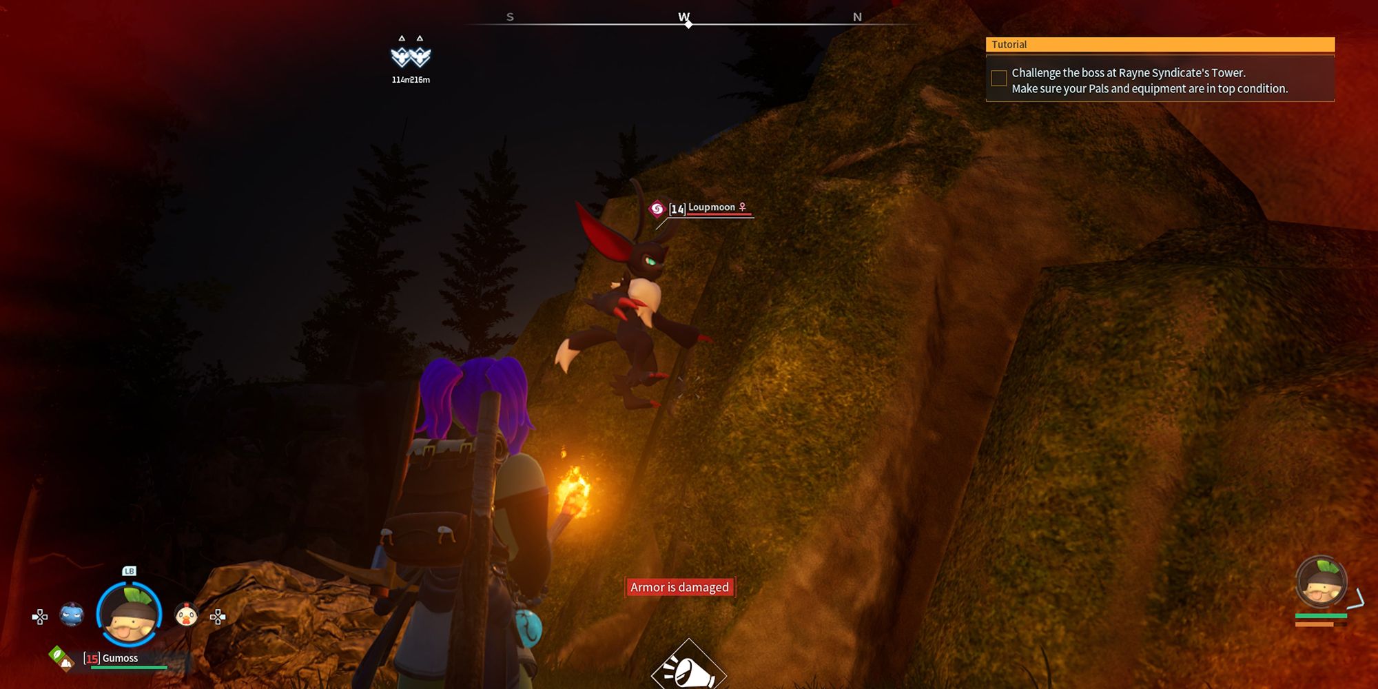 Loupmoon in the wild, in Palworld