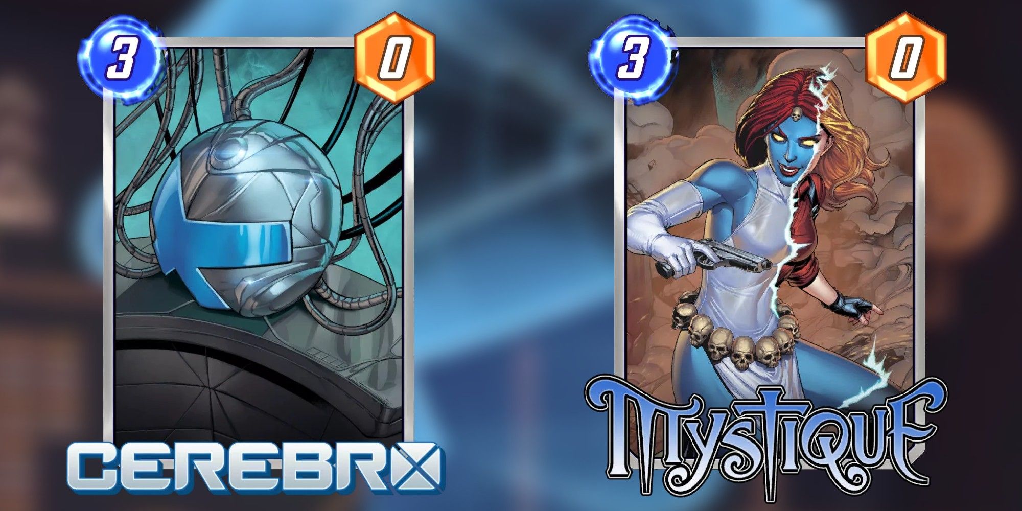 Marvel Snap Cards Cerebro and Mystique