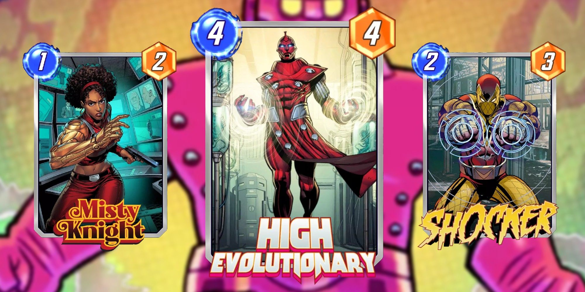 Marvel Snap Cards Misty Knight, High Evolutionary and Shocker