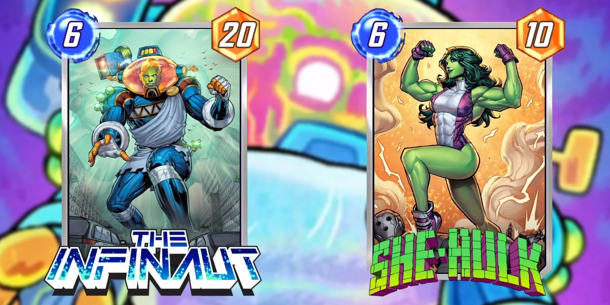 Marvel Snap Cards the infinaut and she-hulk