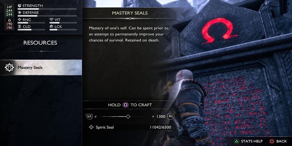 Mastery Seals description in God of War Ragnarok: Valhalla