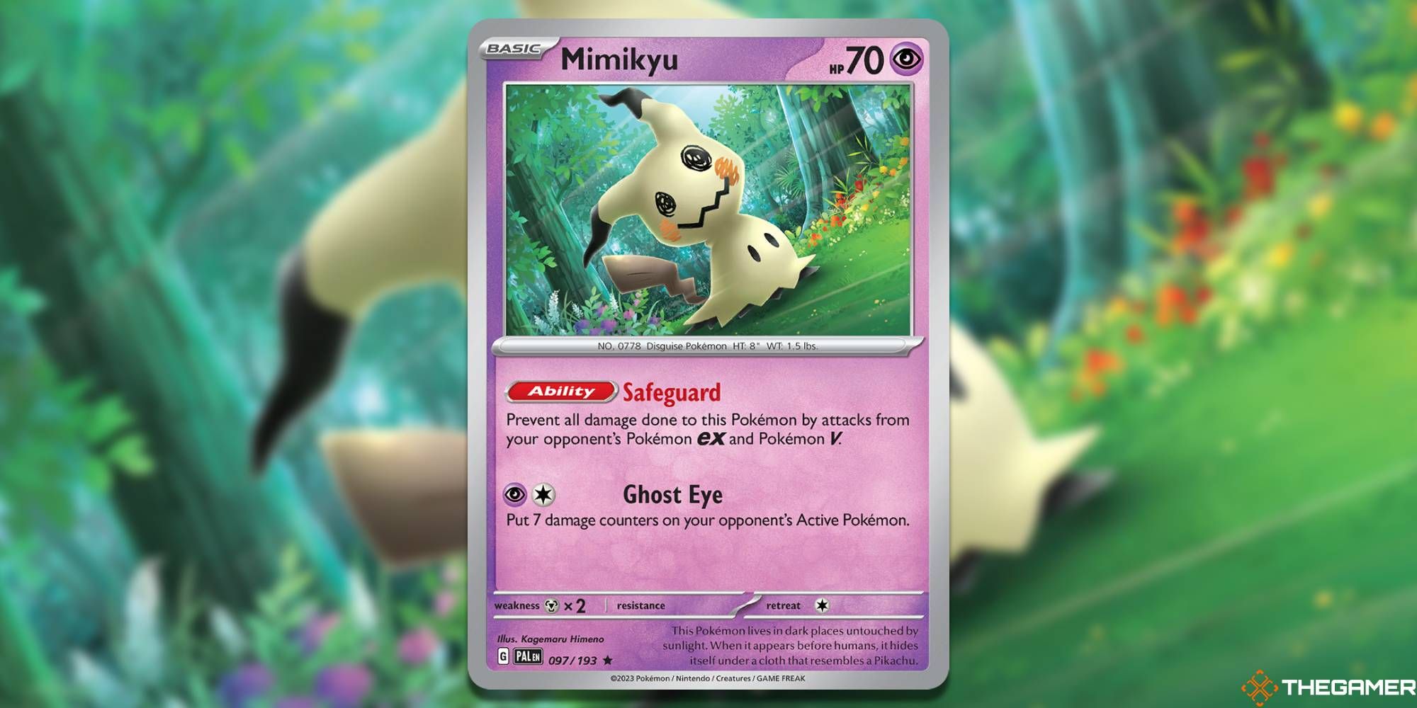 Mimikyu from the PAL expansion in the Pokemon TCG