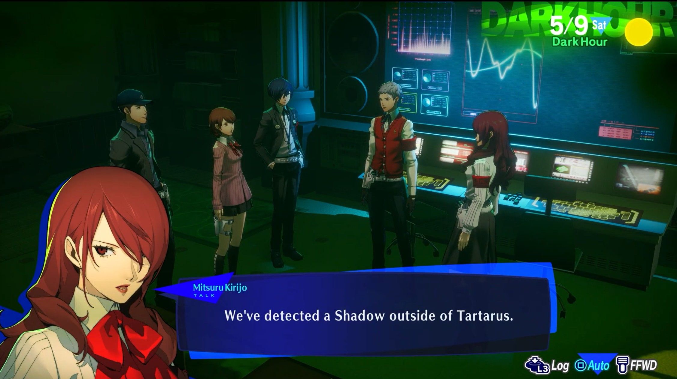 mitsuru telling sees there's a shadow outside of tartarus persona 3 reload p3r