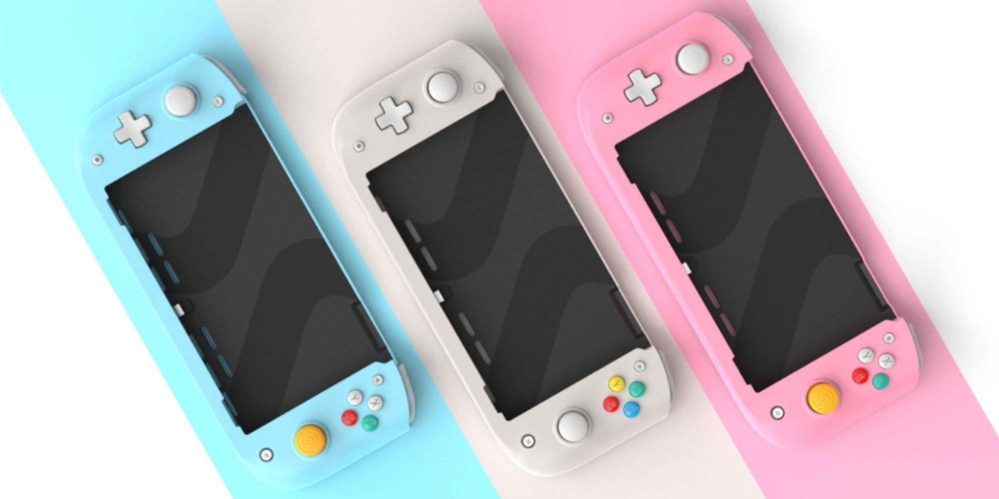 nitro decks in blue, grey, and pink