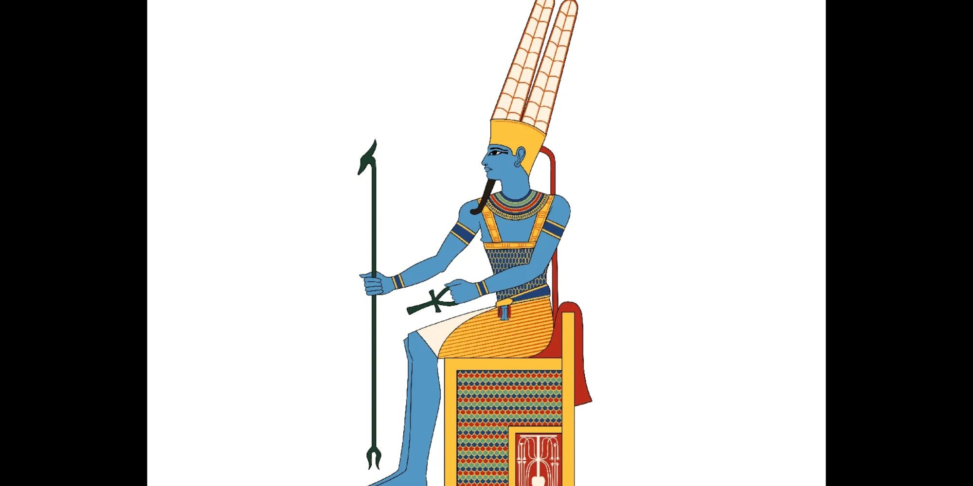 A classical depiction of the Egyptian God, Amon.