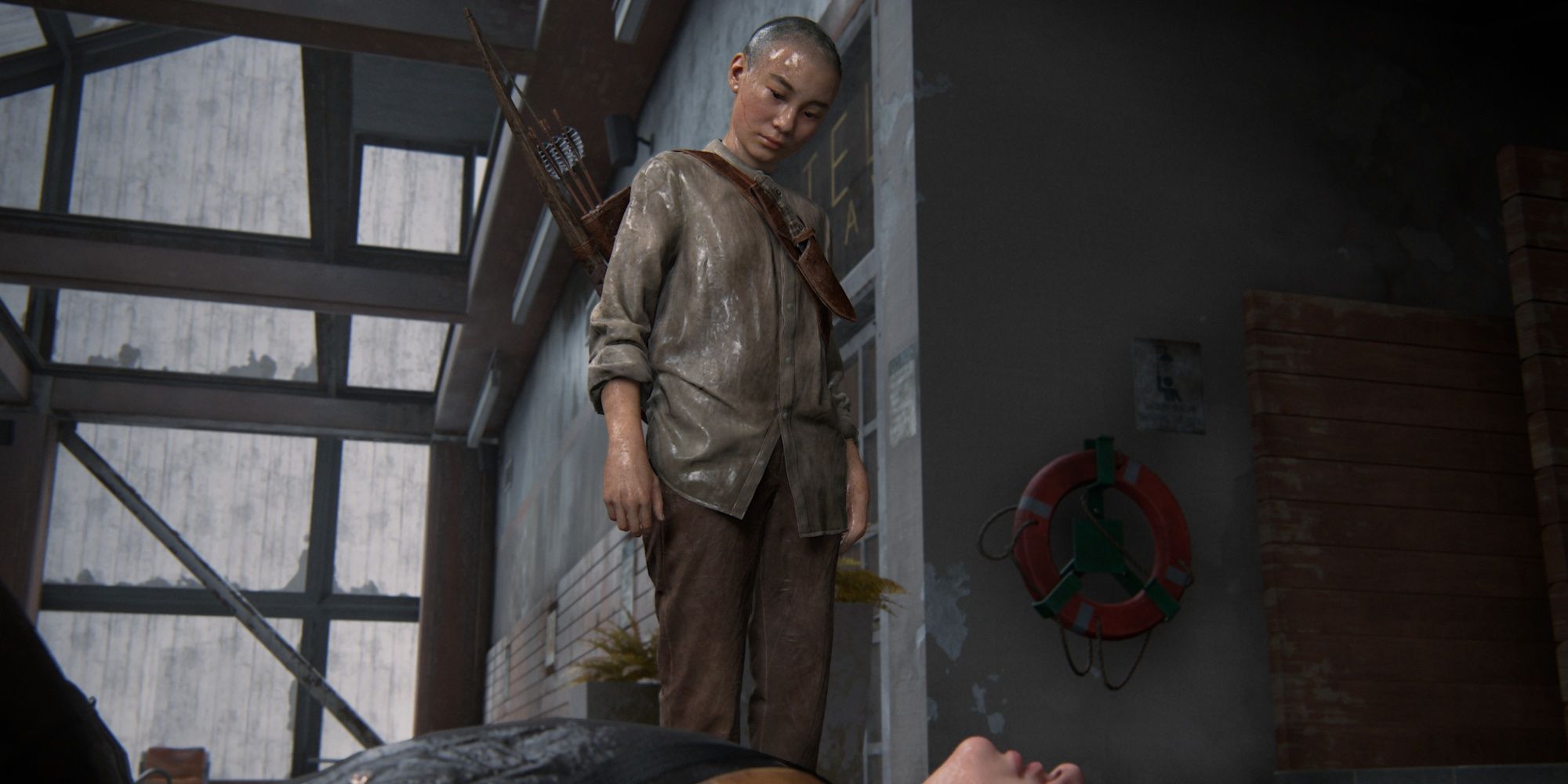 The Last of Us Part 2 - Lev and Abby by the hotel pool