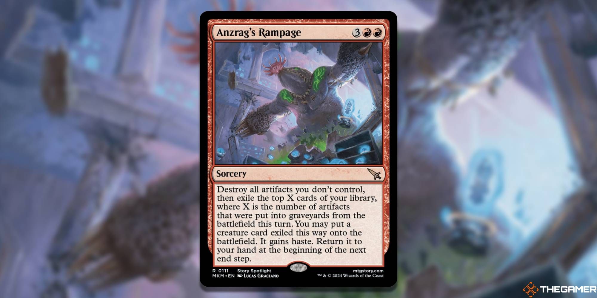 MTG Anzrag's Rampage card and art background