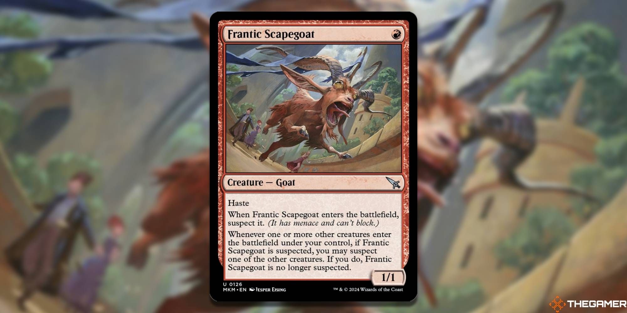 MTG Frantic Scapegoat card and art background