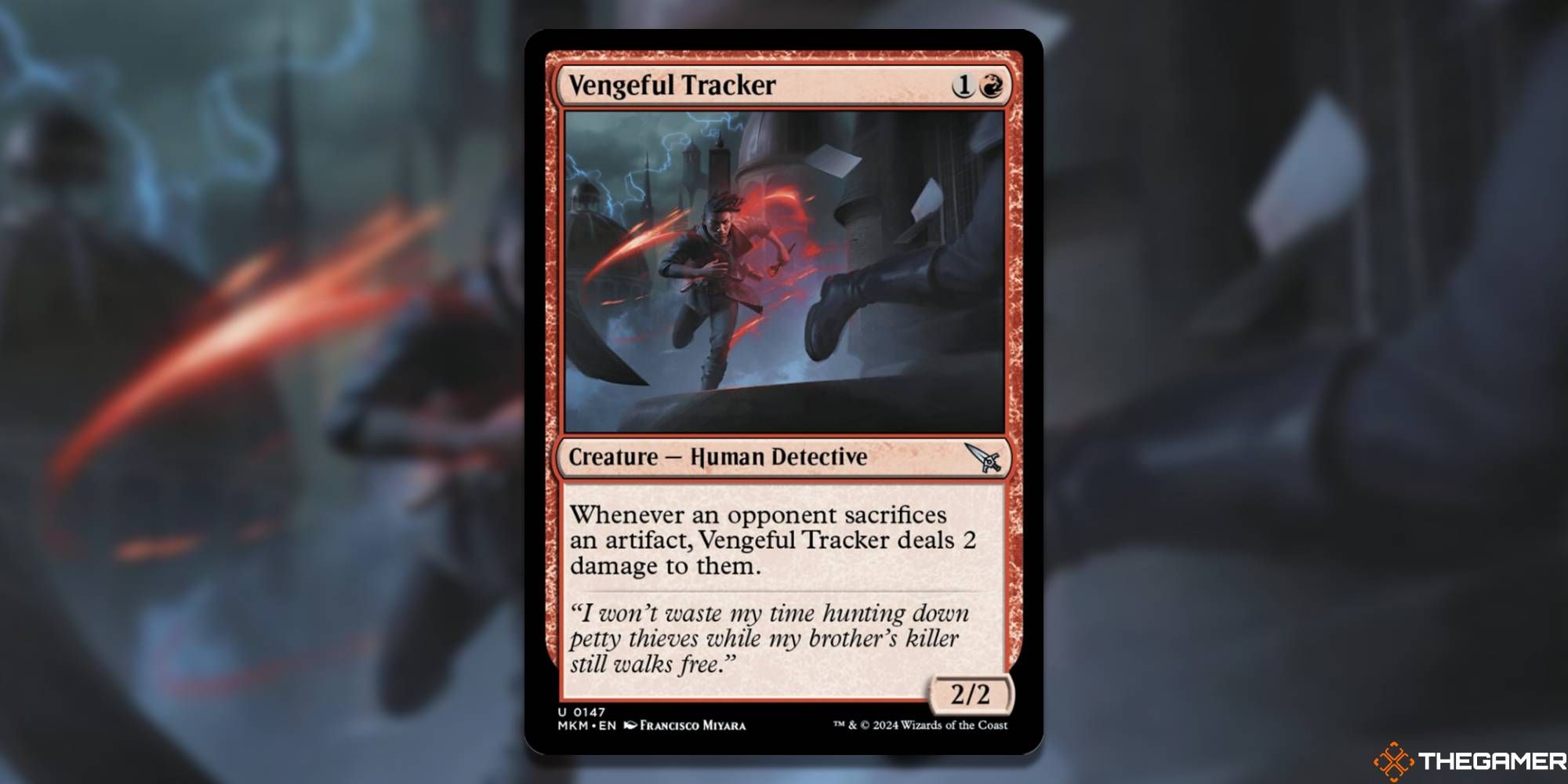 MTG Vengeful Tracker card and art background