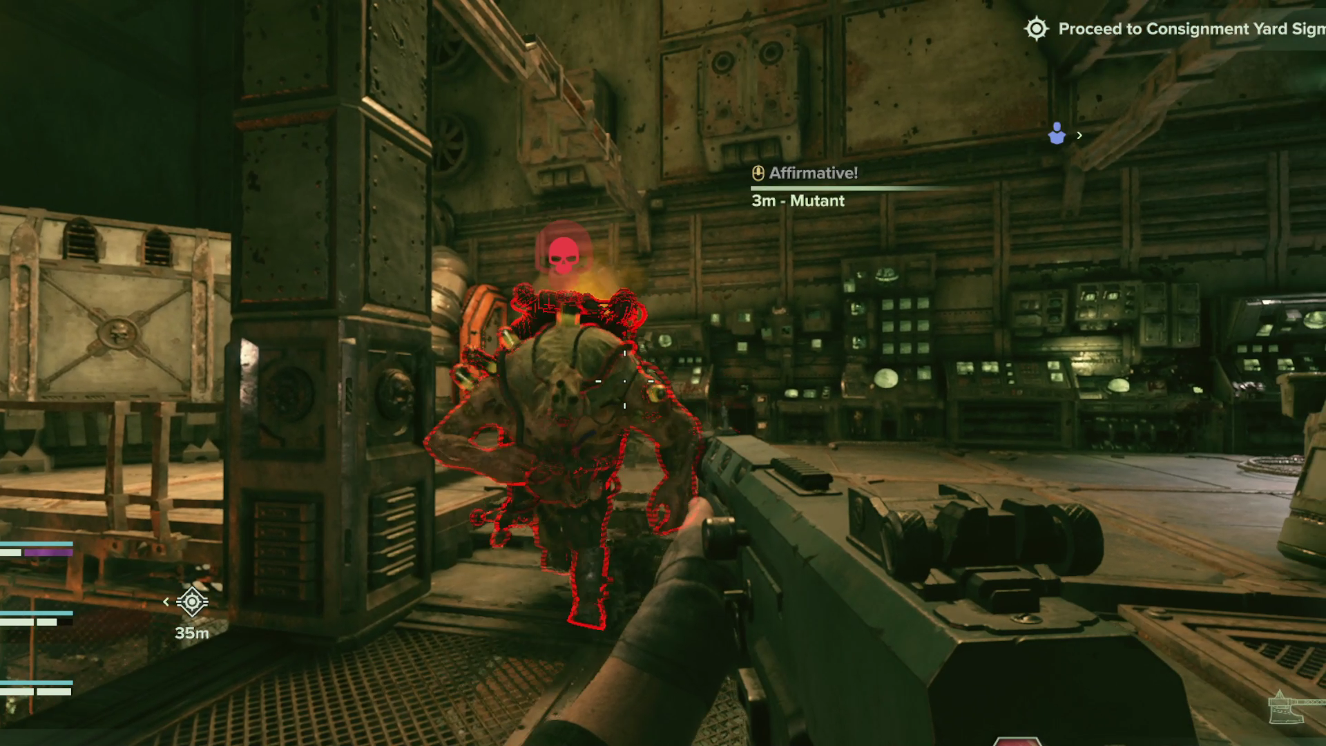 Warhammer 40,000: Darktide - A Mutant Specialist Type Enemy Charging In