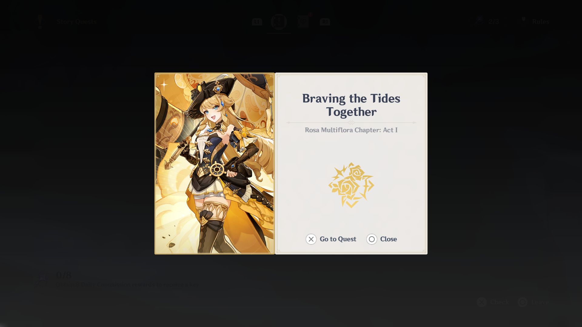 Navia Story Quest name in Genshin Impact: Braving the Tides Together