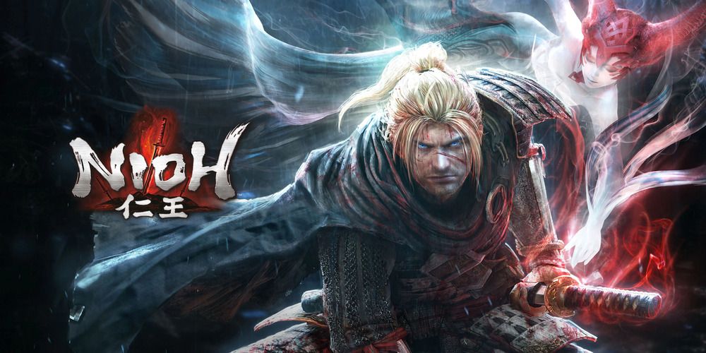 The Hero of Nioh in a combat pose 