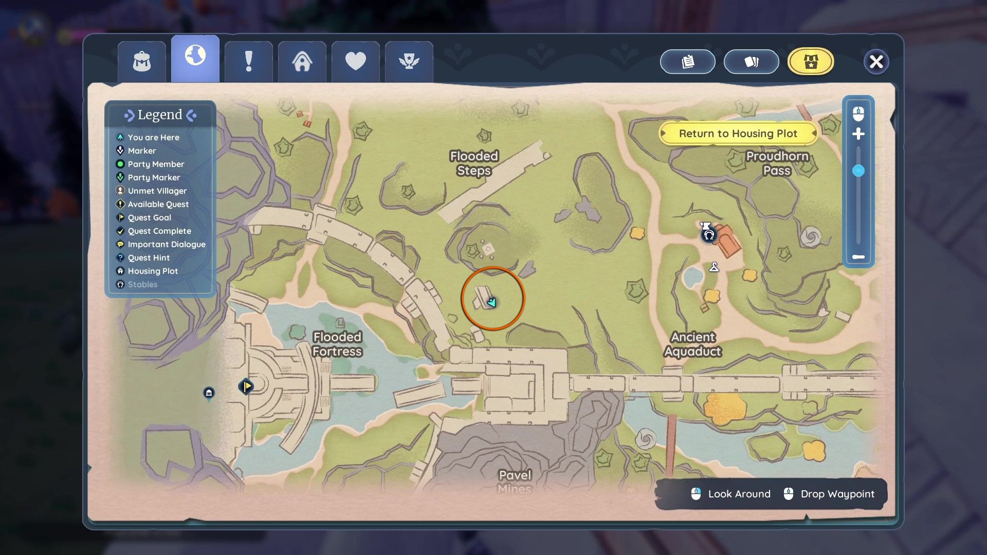 The Bahari Bay map, marked with the location of a Stormseeker Medallion.