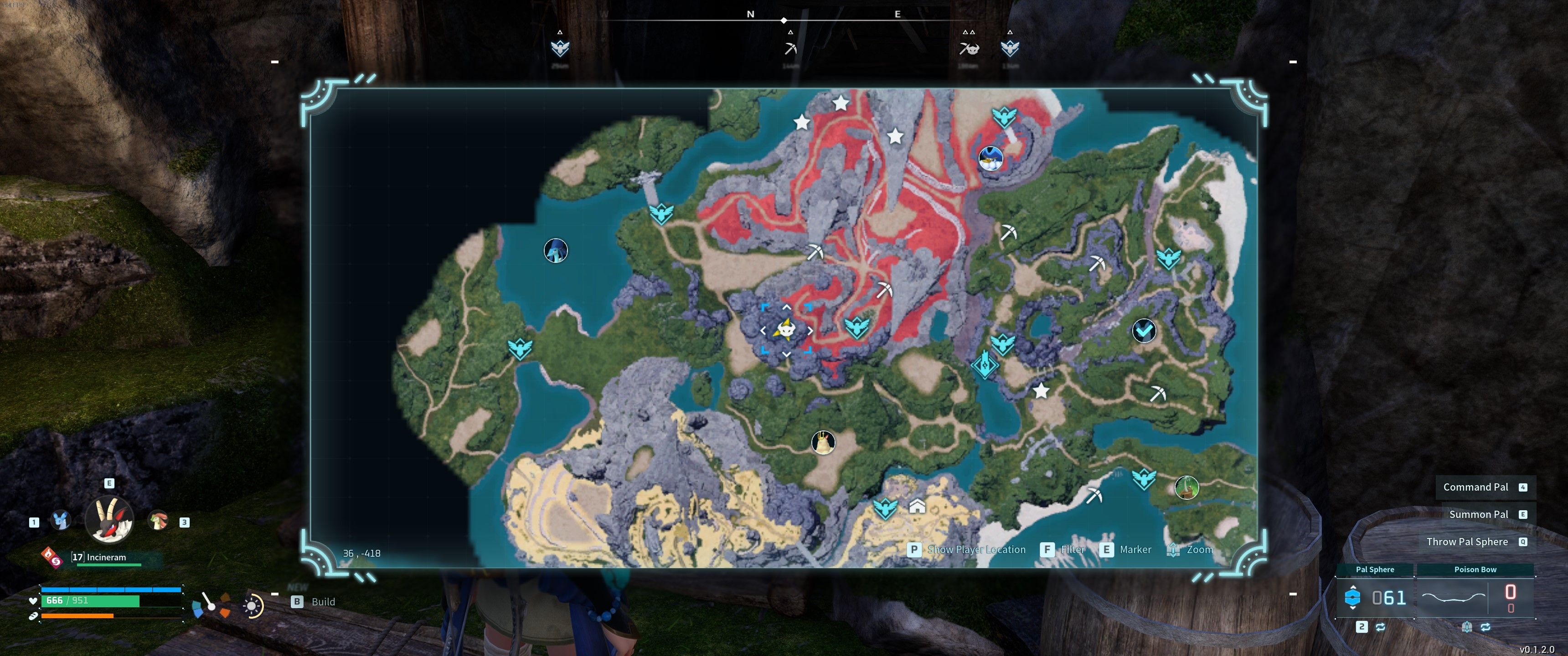 Palworld: An image of the location of the Black Marketeer on the map