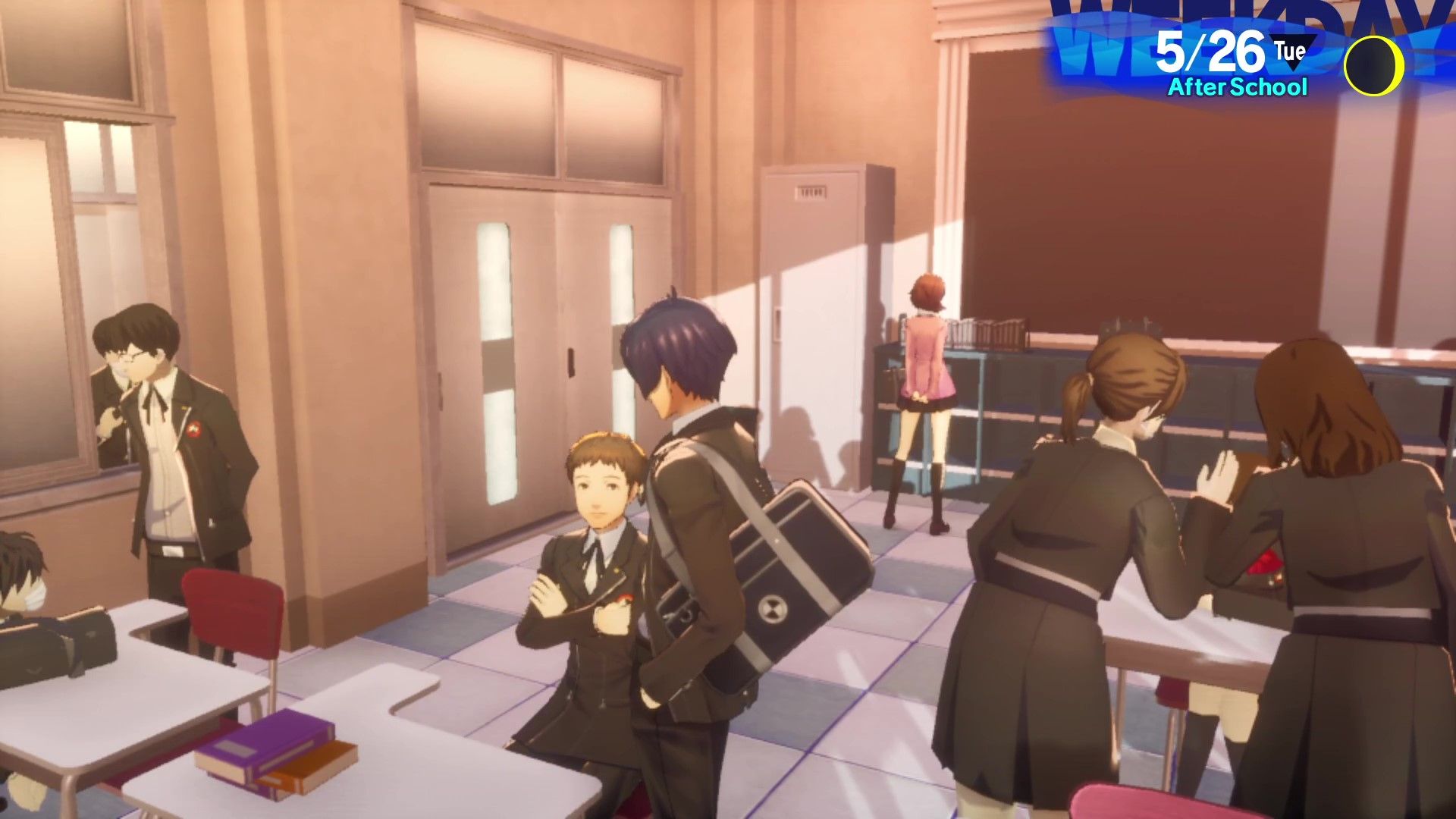 Persona 3 Reload Kenji in the classroom