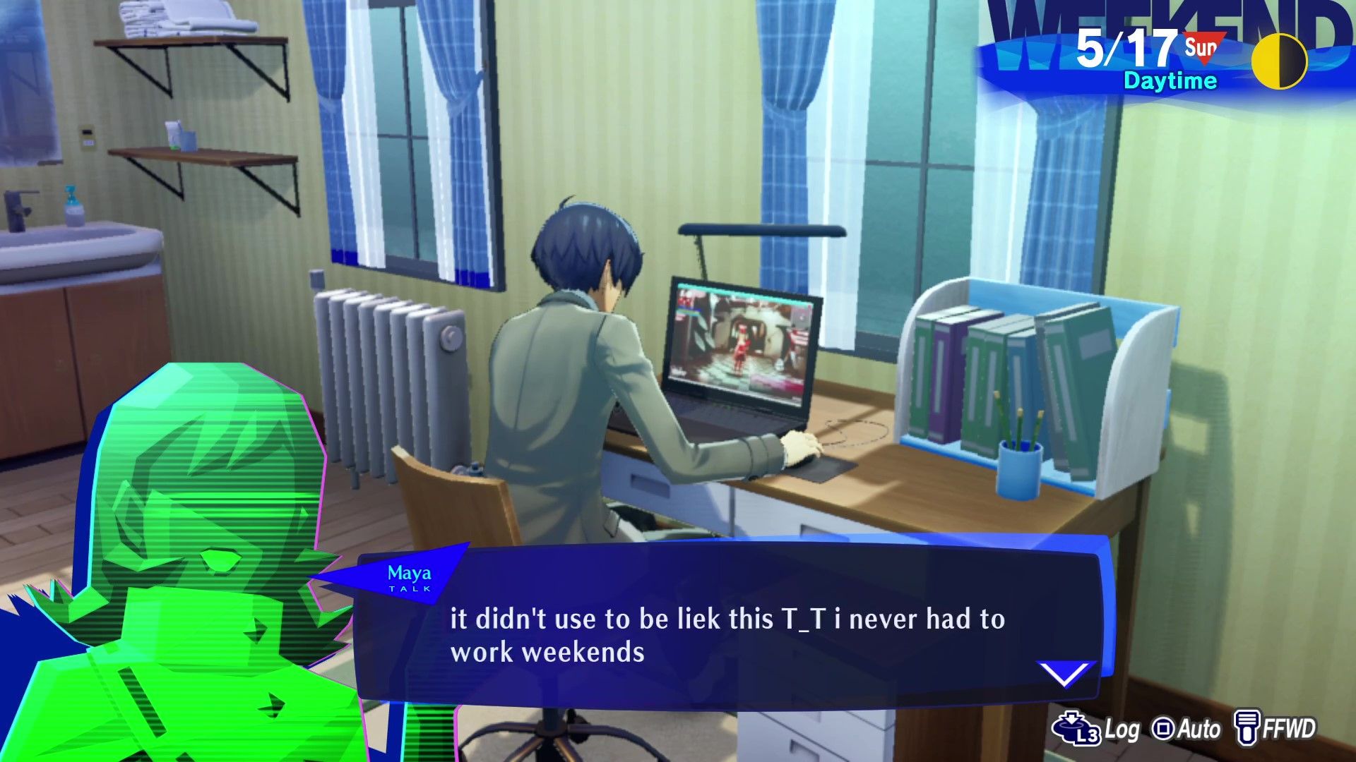 Persona 3 Reload Maya talking to the main character
