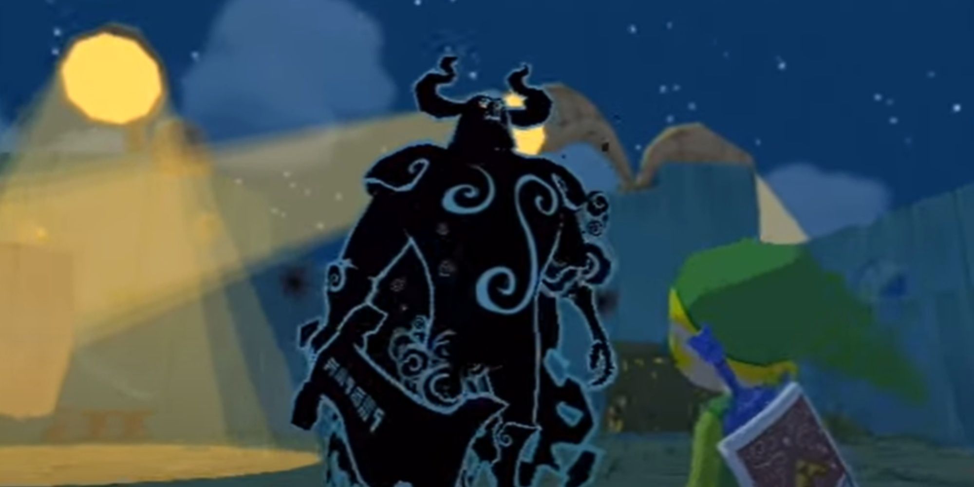 Phantom Ganon facing Link in The Wind Waker