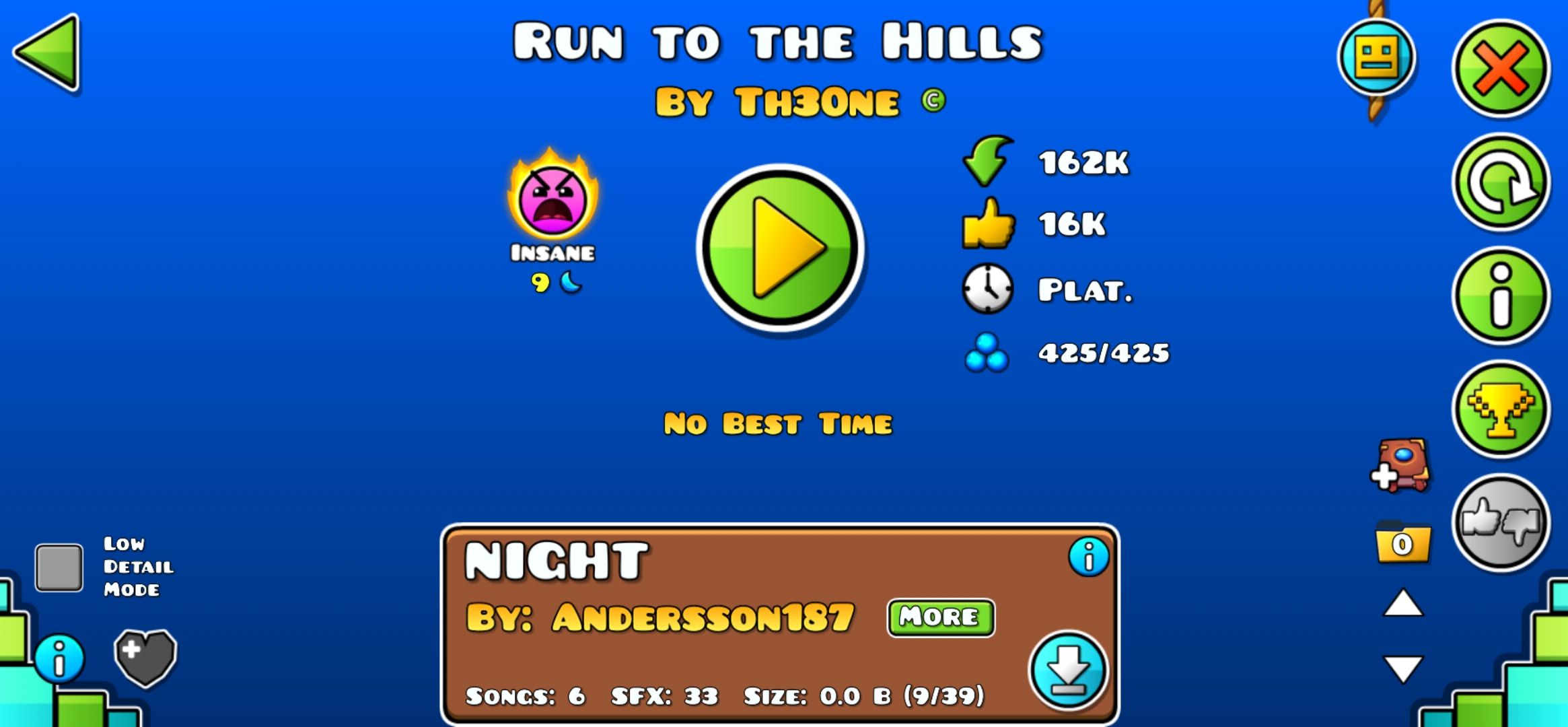 a Platformer Level in Geometry Dash.