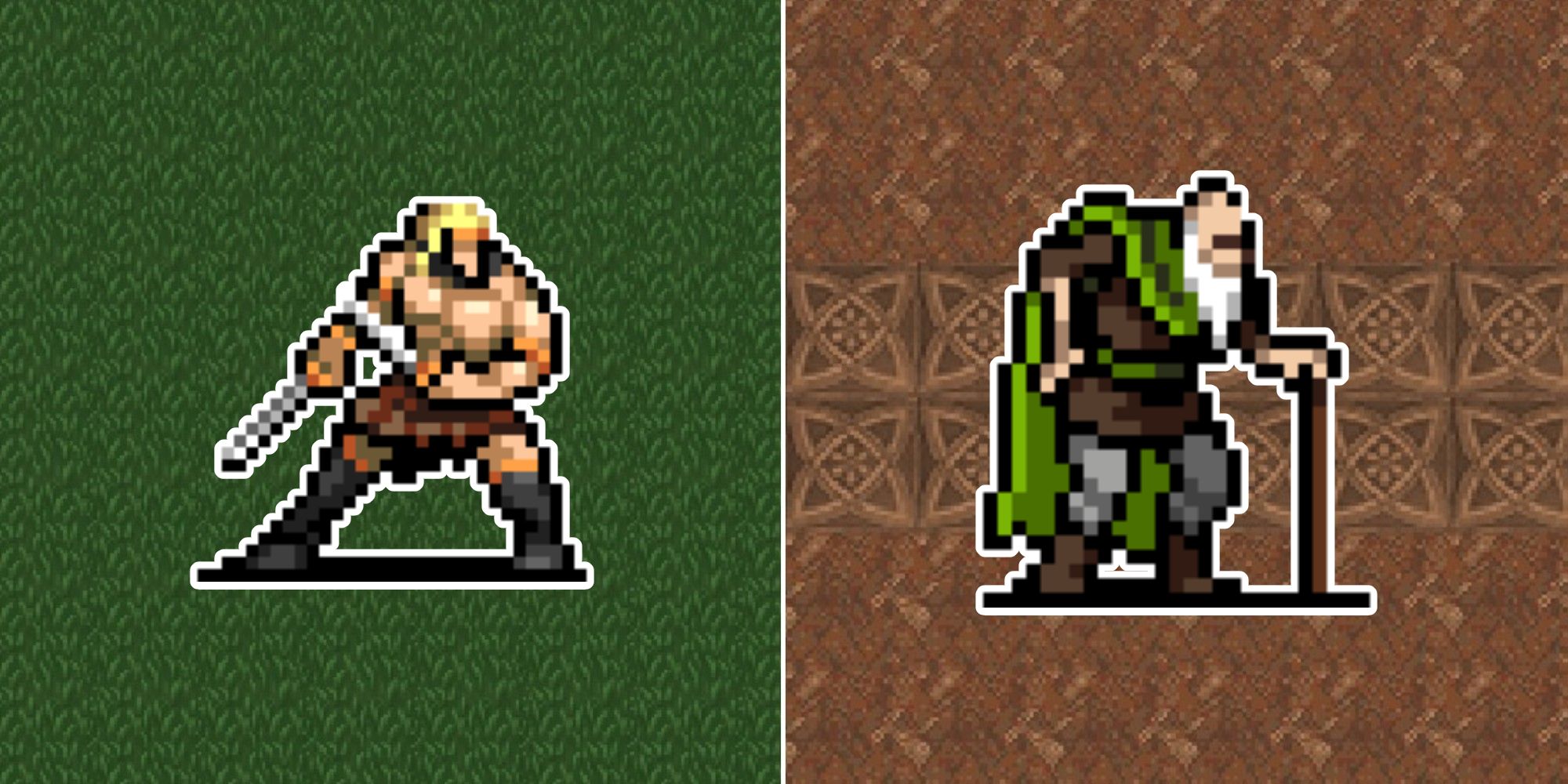 Sprites of Poe Ratcho And Gennaro Belpaese from Vampire Survivors