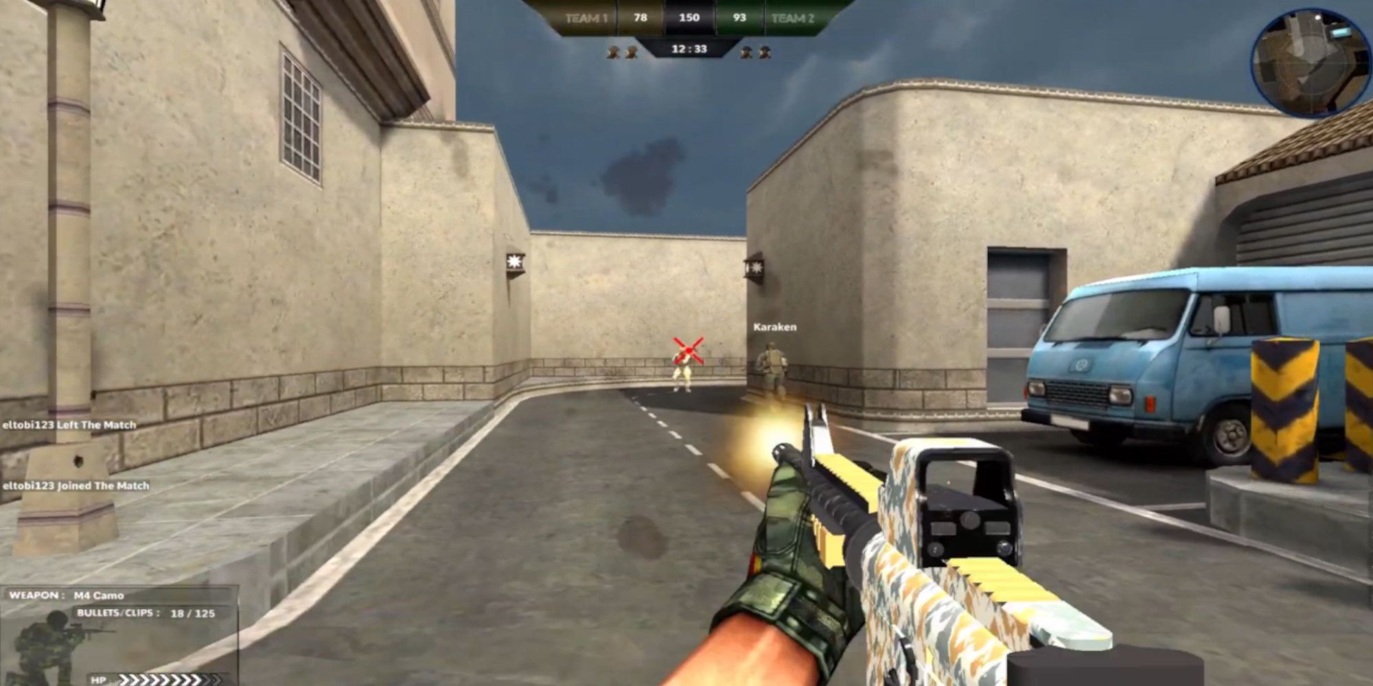 Hitmarker on an enemy player in Rush Team