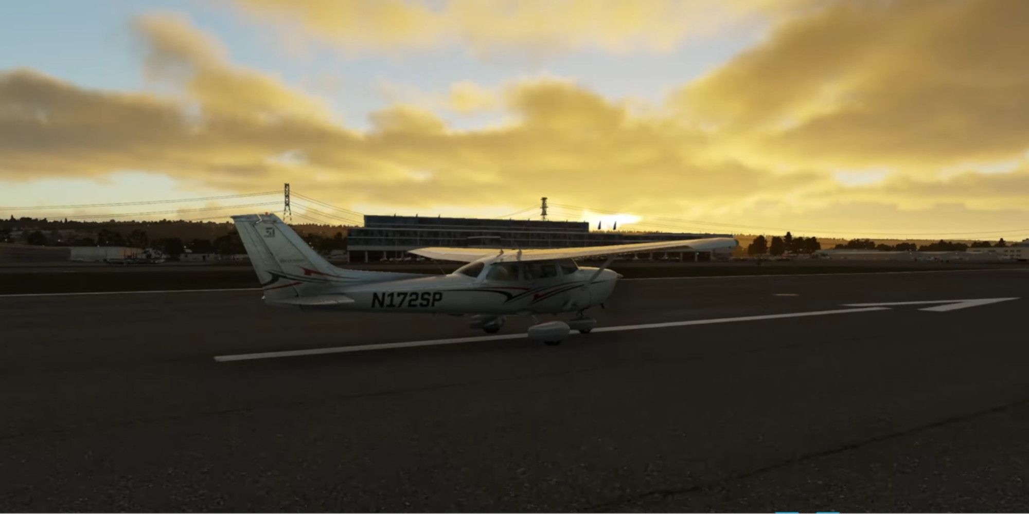 Sea Plane arriving at airstrip during sunset