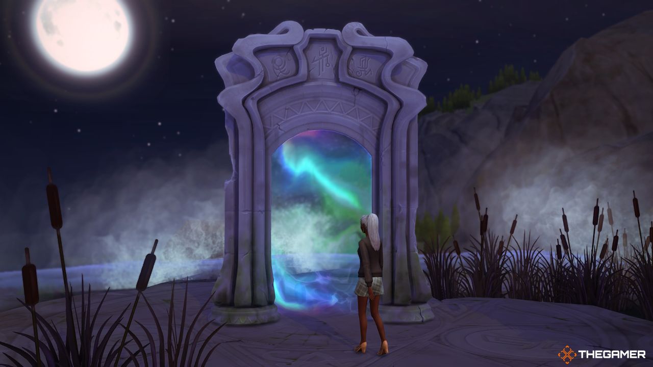 A Sim enters the portal to The Magic Realm