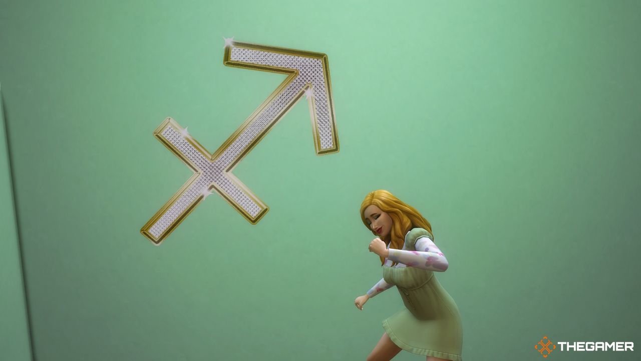 Sagittarius Sim in the Zodiac Challenge in a green room