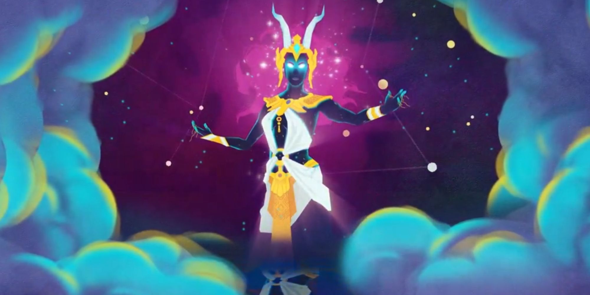Nut's stylized character reveal from her trailer at Smite World Championship