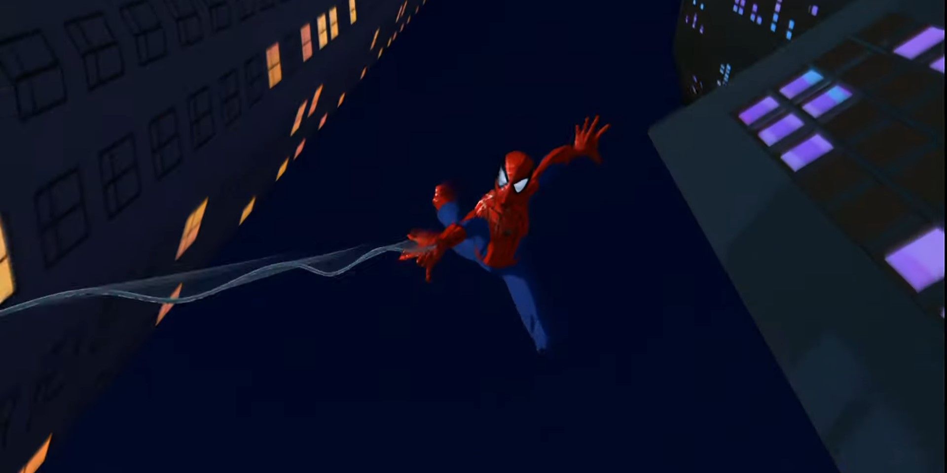 Spider-Man swinging in Spider-Man The New Animated Series