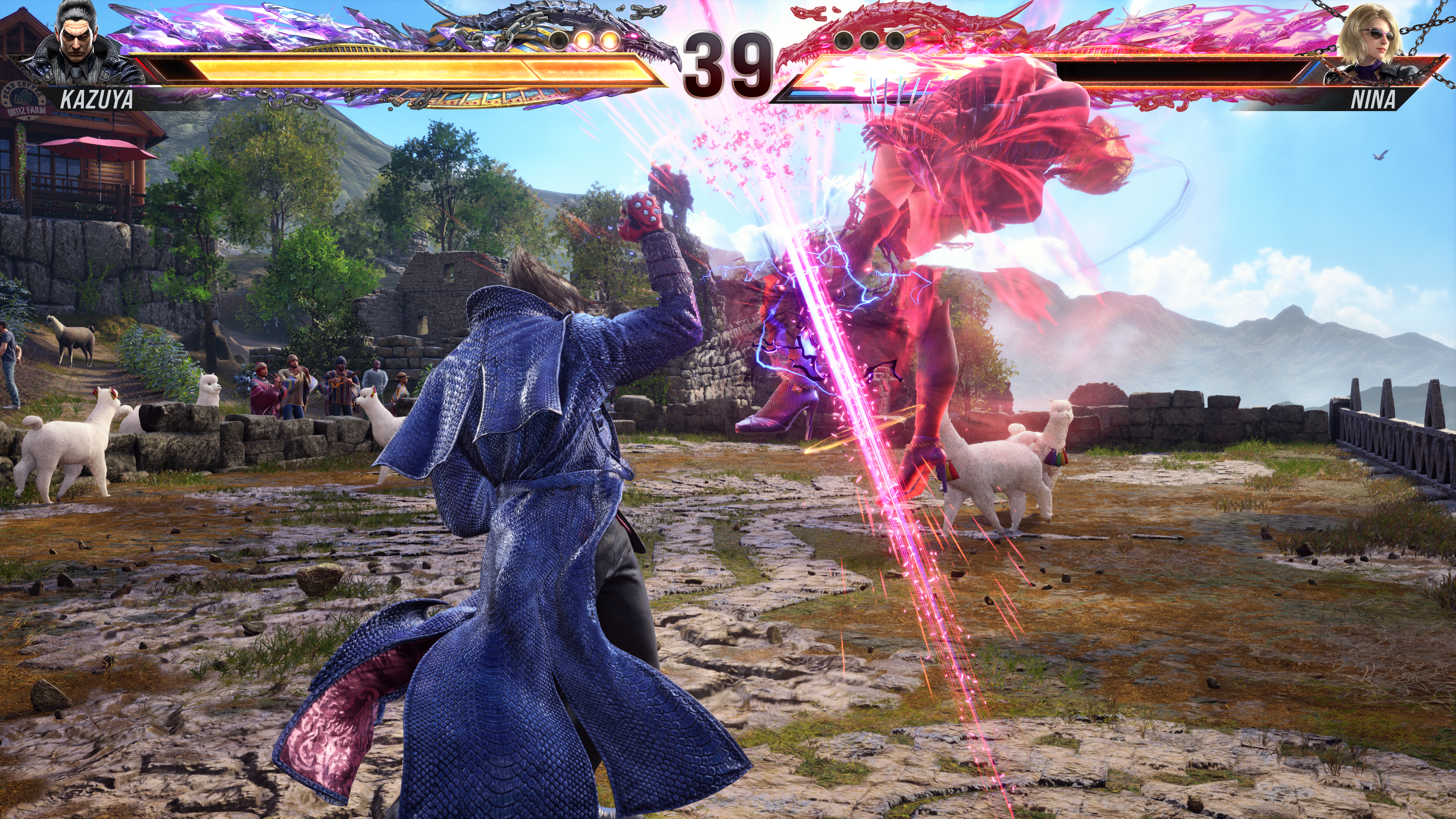 Kazuya Mishima landing an Electric Attack on Nina in Tekken 8