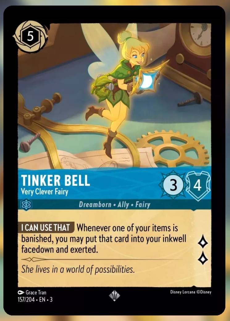 tinker bell, very clever fairy lorcana