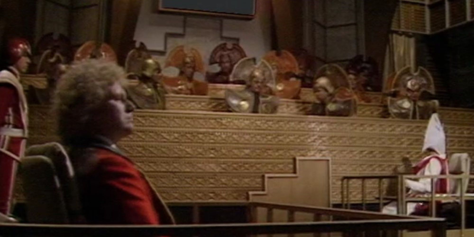 A still from the first part of the classic Doctor Who episode Trial of a Time Lord.