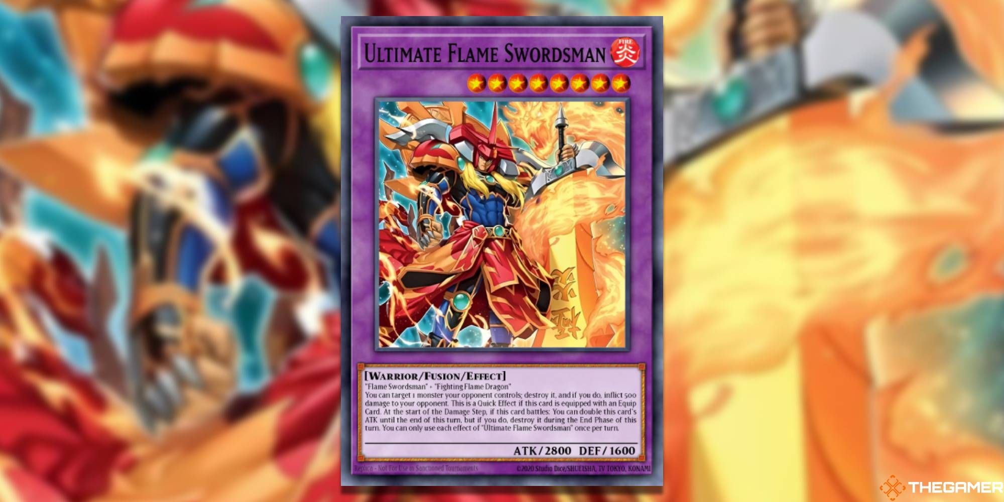 ultimate flame swordsmanyu-gi-oh maze of millennia full art with gaussian blur
