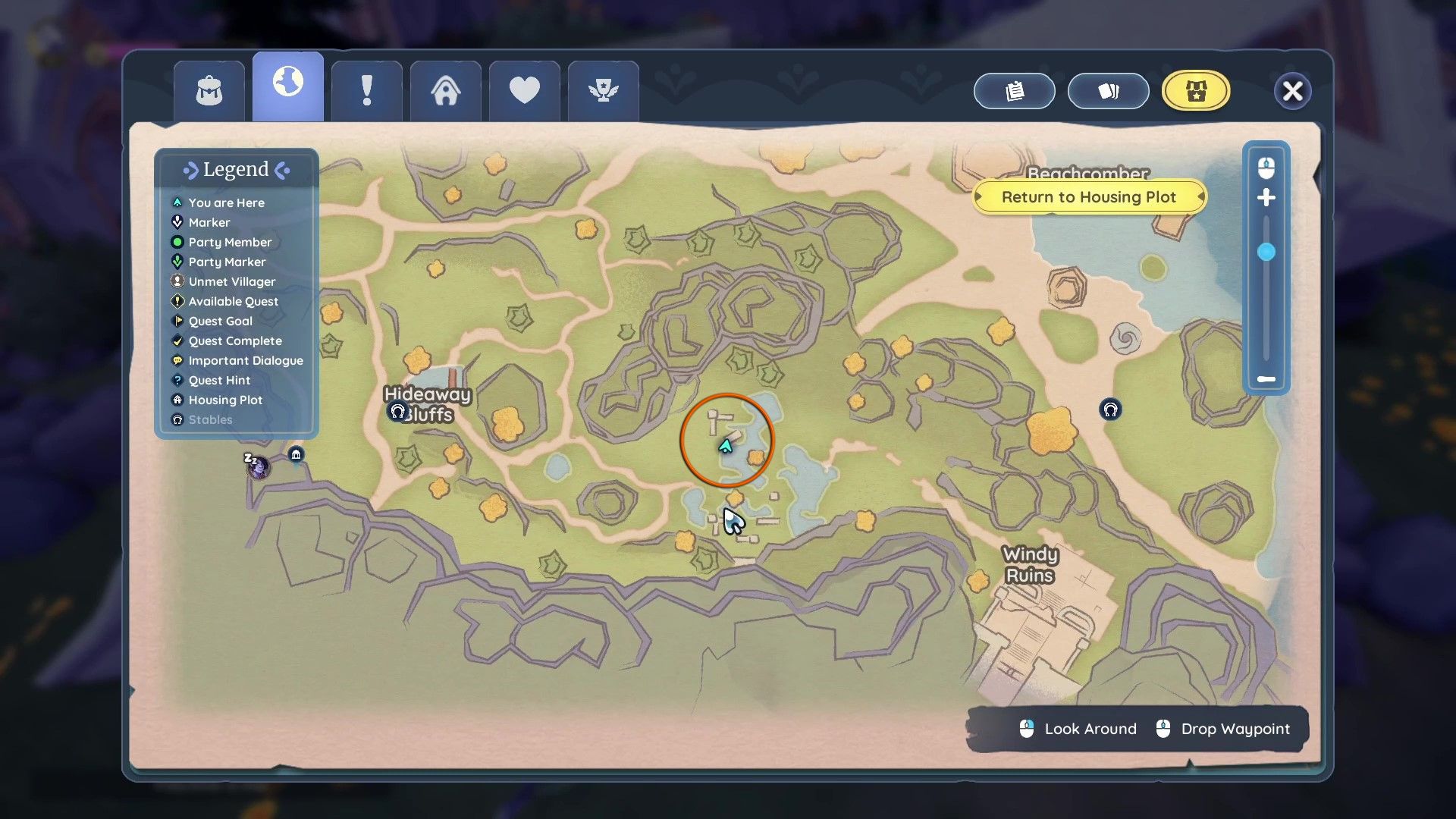 The Bahari Bay map, marked with the location of a Stormseeker Medallion.