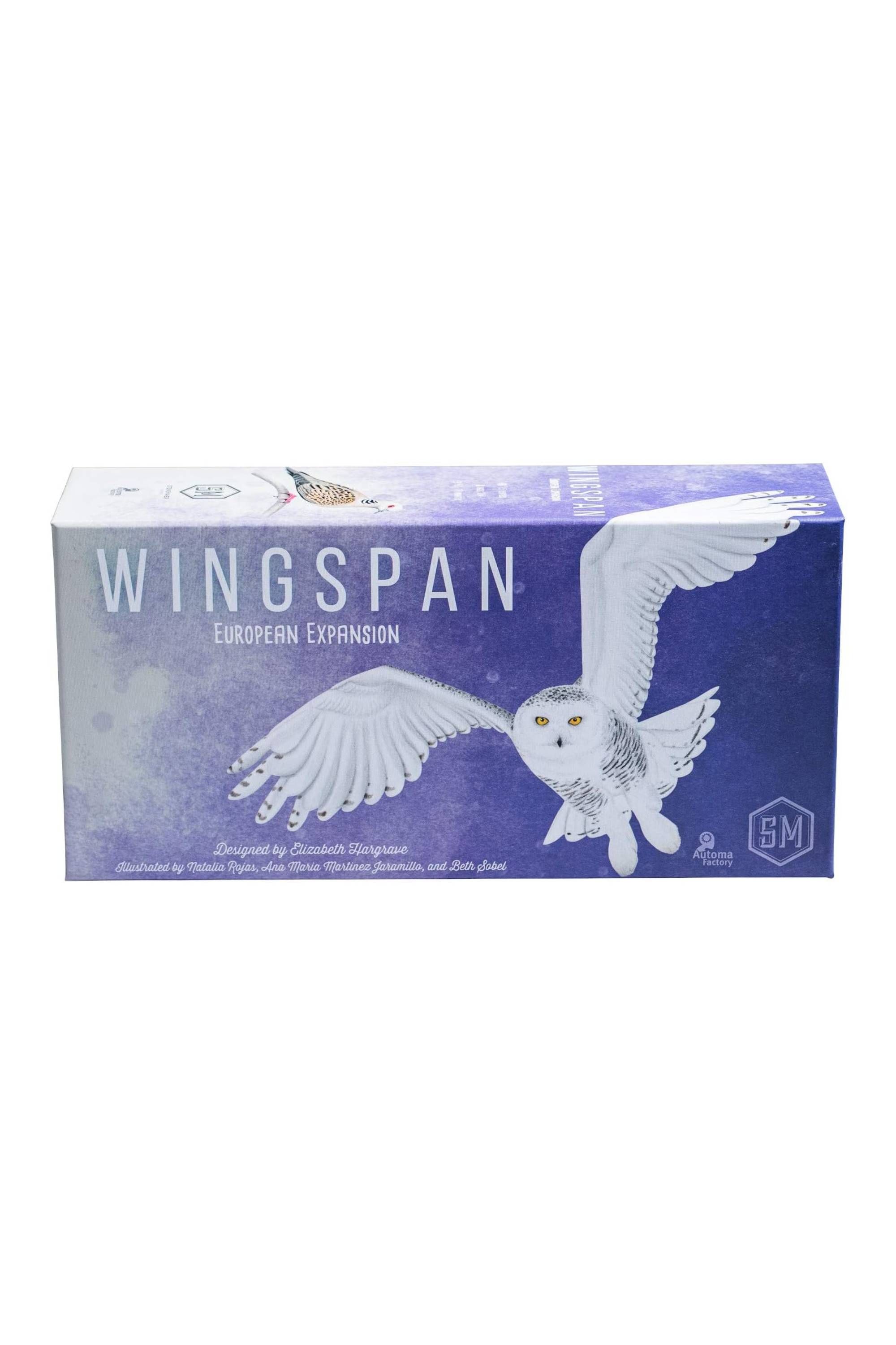 Wingspan European Expansion box featuring a snowy owl in flight