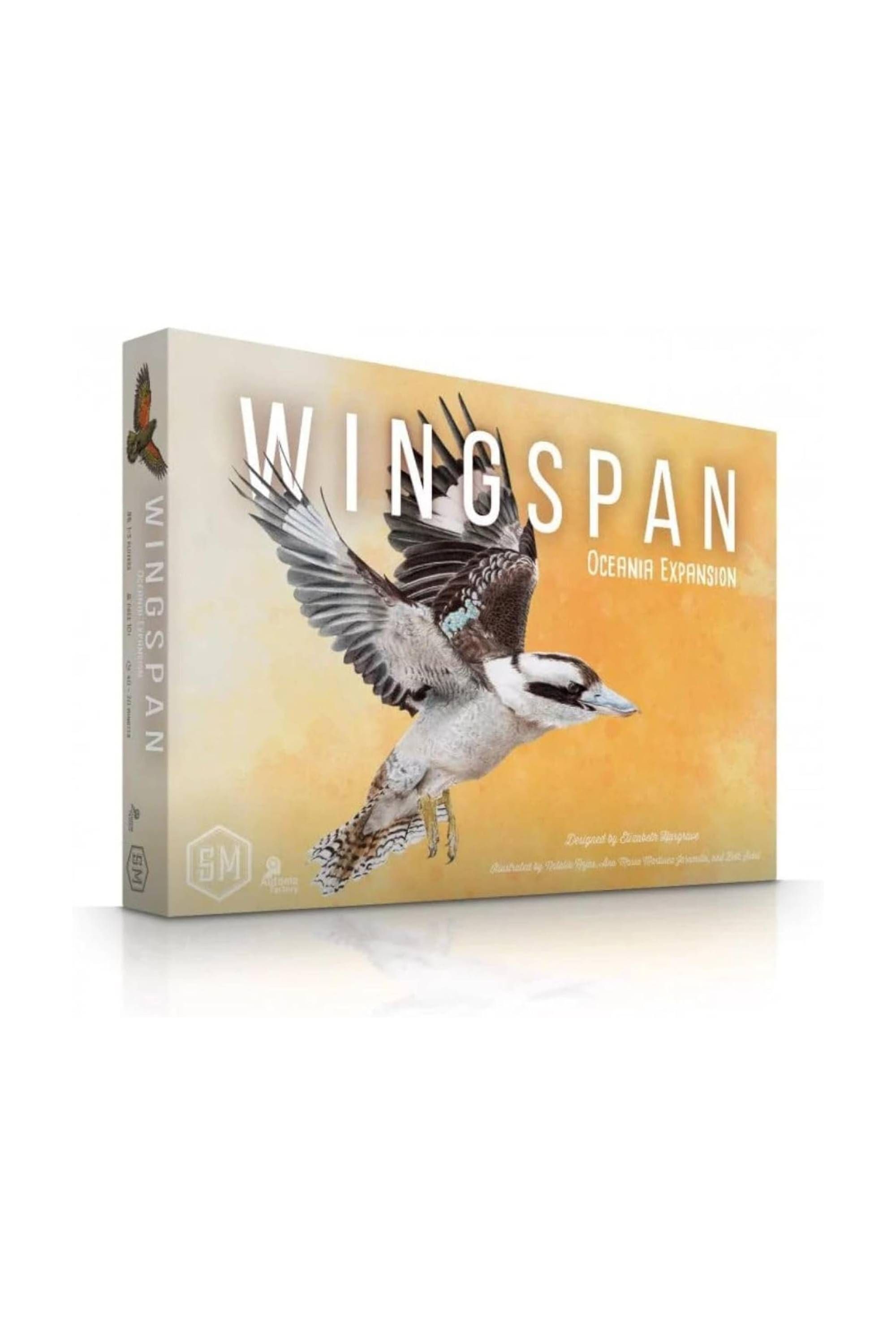Wingspan Oceania Expansion box featuring a laughing kookaburra in flight