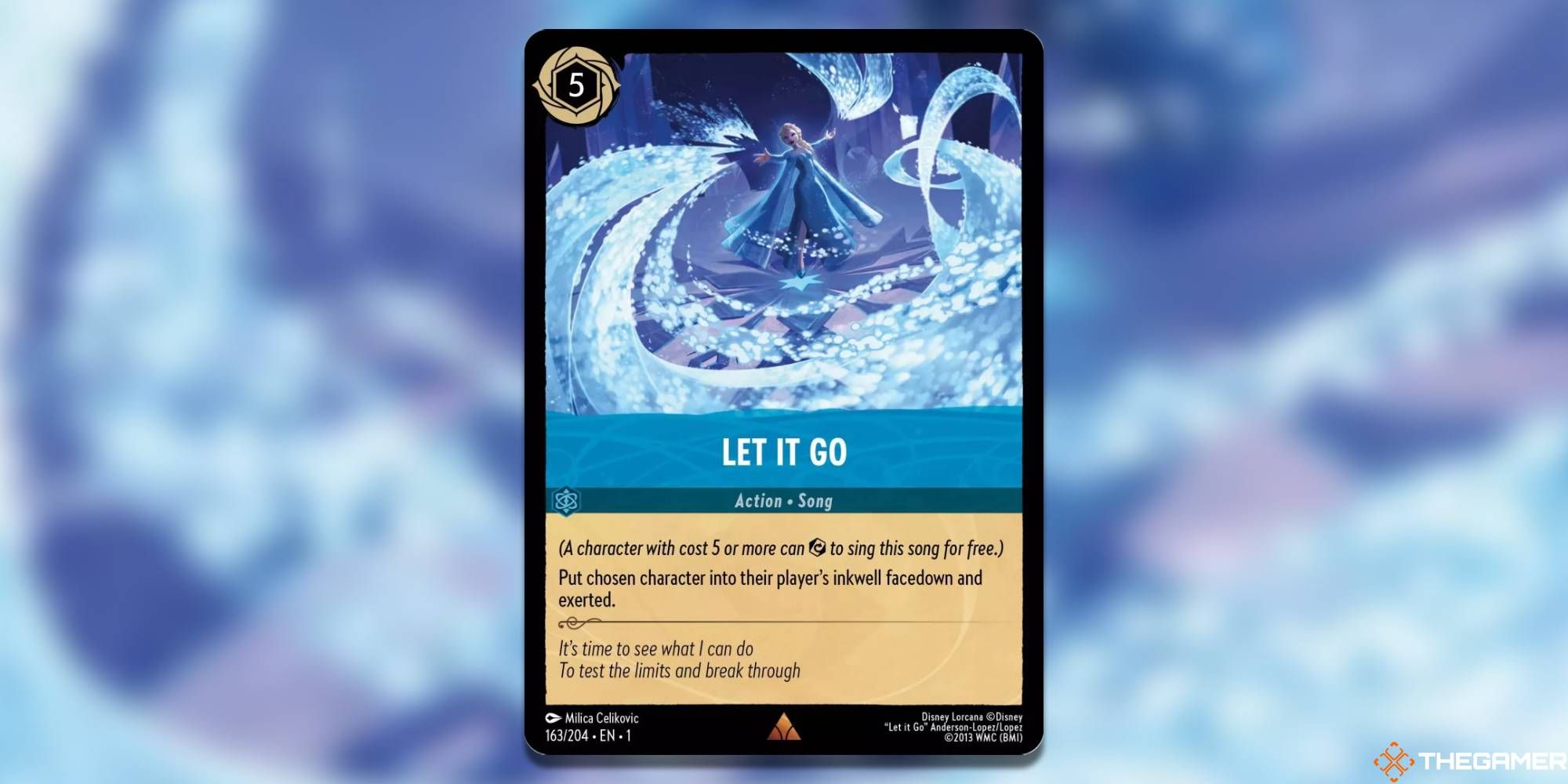 Let It Go card over a blurred background.