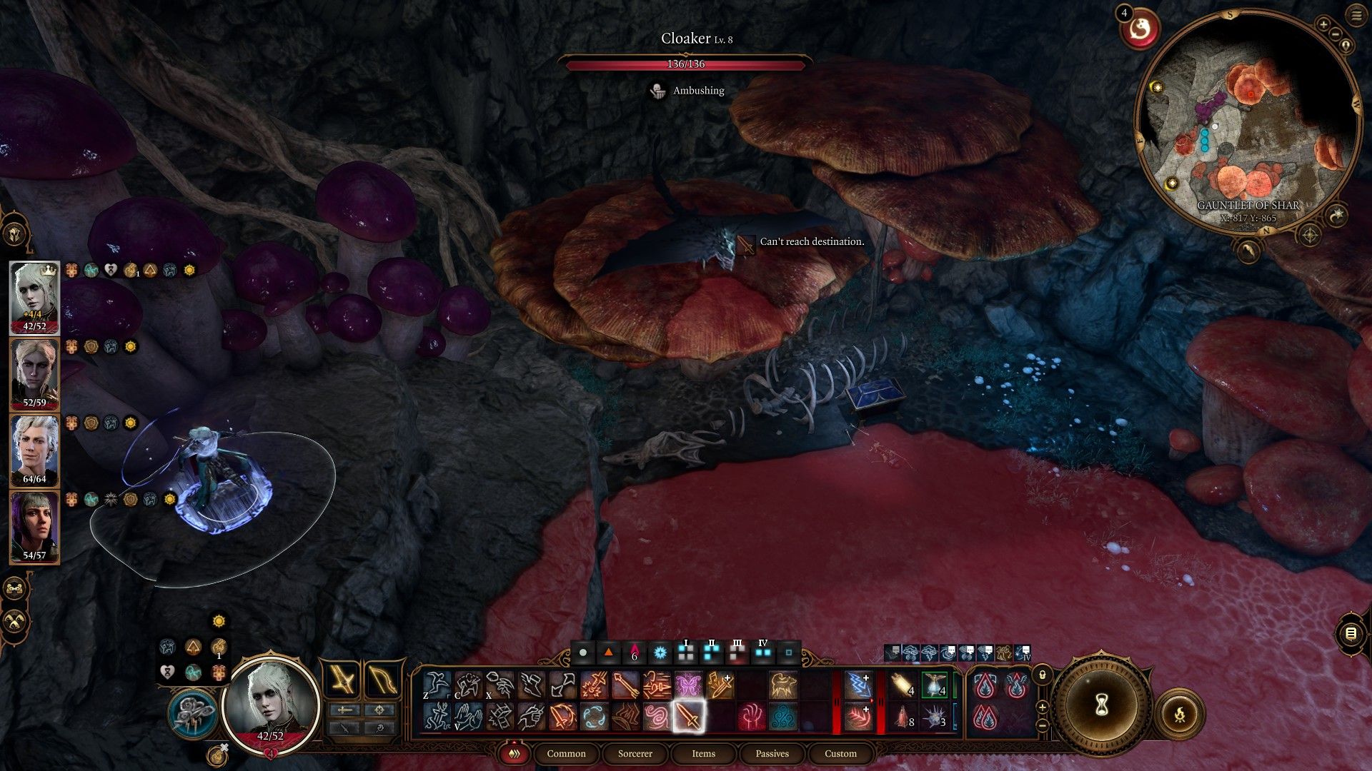 Player finds the hidden Cloaker lying in wait for ambush in Gauntlet of Shar Baldur's Gate 3