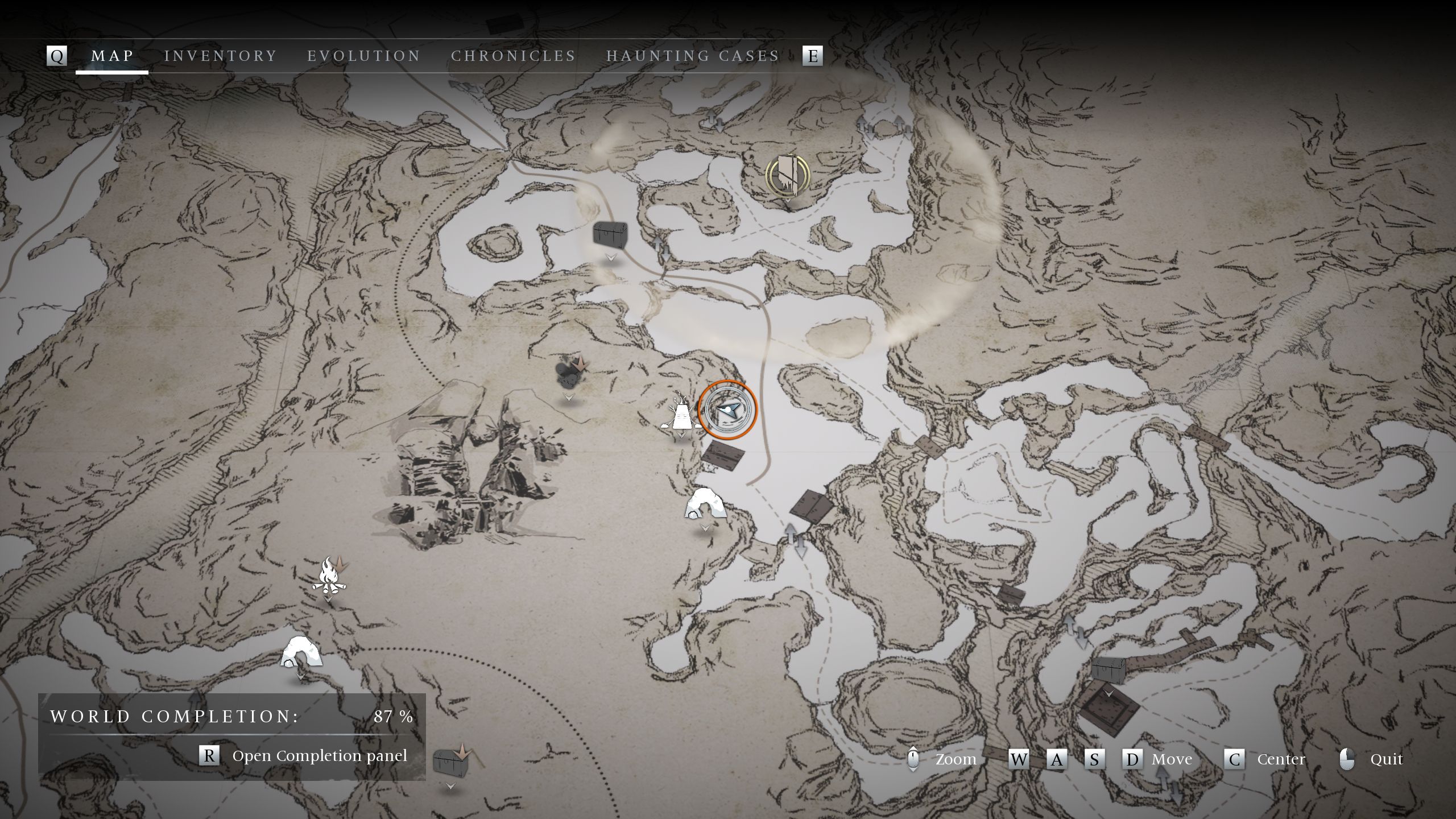 A circle on the map showing the location of the Climber 1 - Banishers Ghosts of New Eden