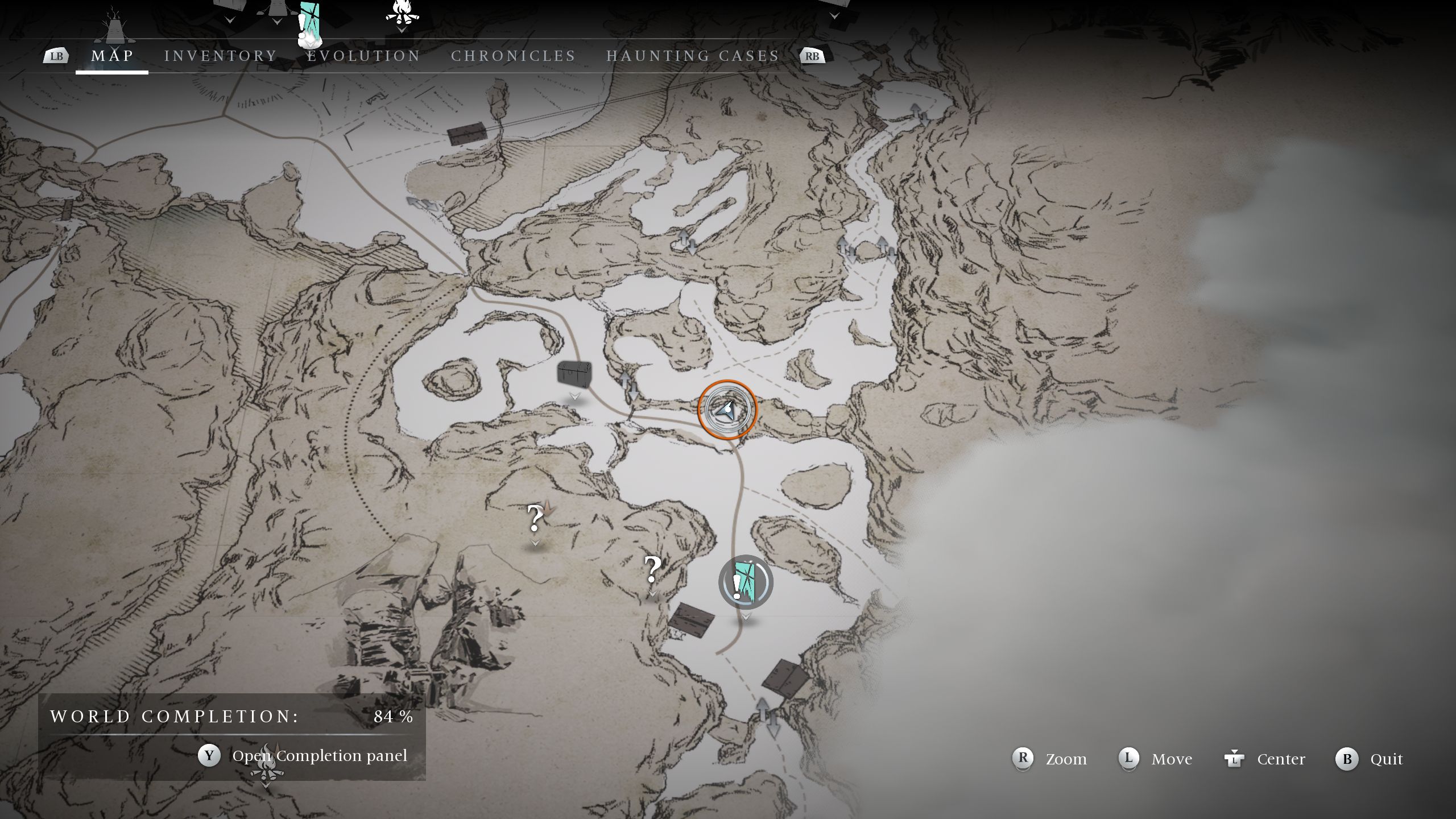 A circle on the map showing the location of the Climber 2 - Banishers Ghosts of New Eden
