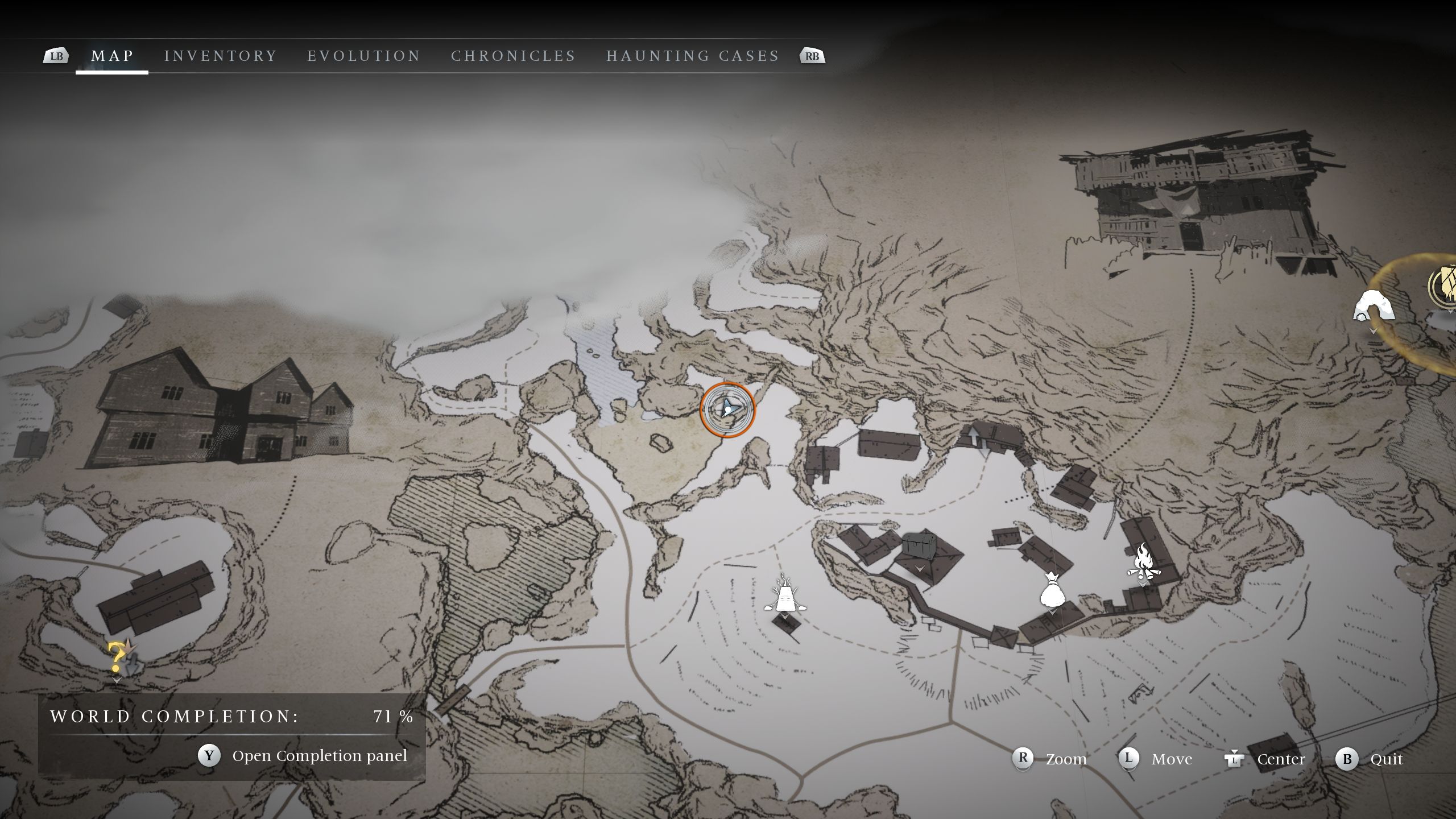 A circle on the map showing the location of the Navigator 2 - Banishers Ghosts of New Eden