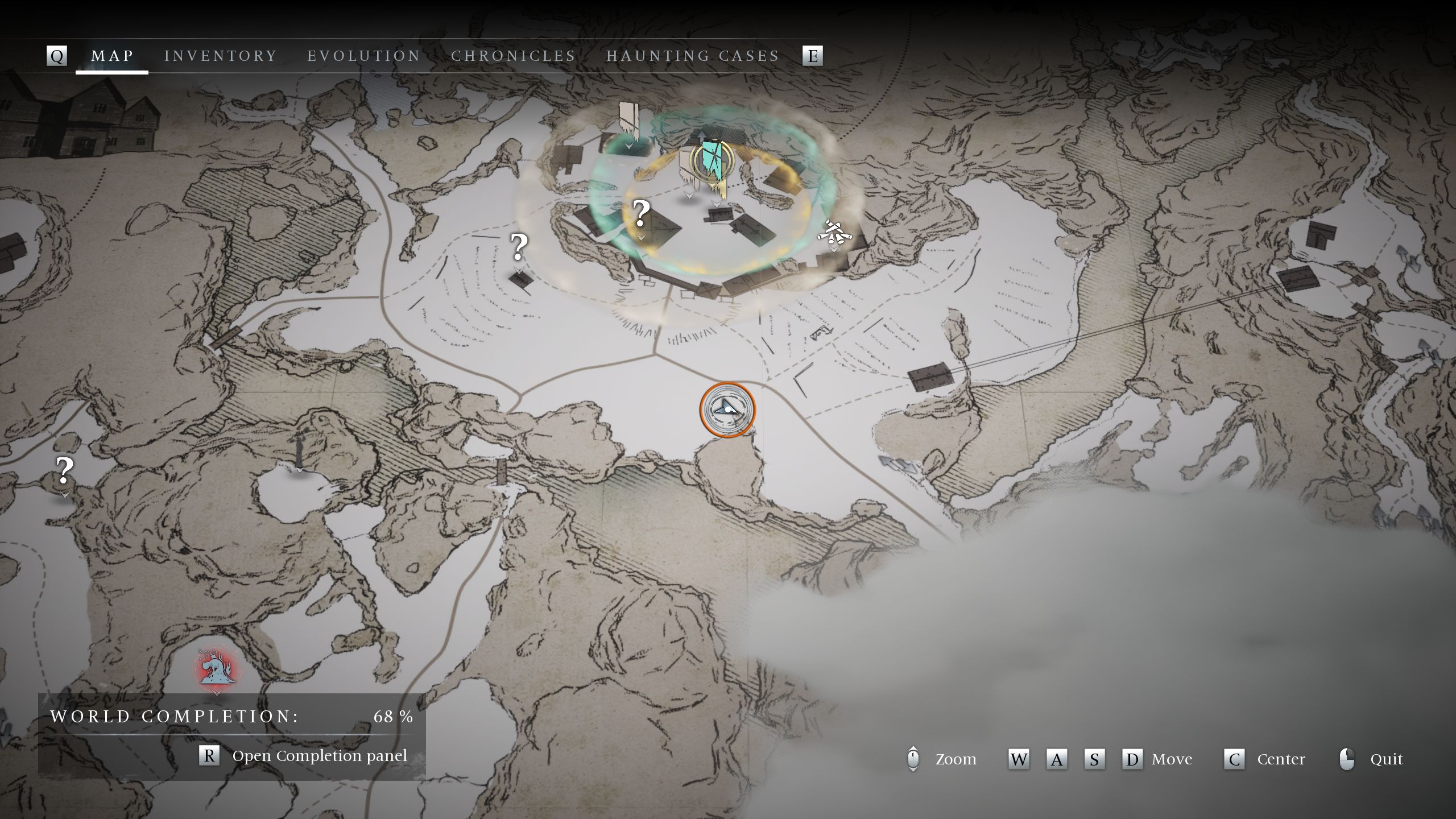A circle on the map showing the location of the Navigator 3 - Banishers Ghosts of New Eden