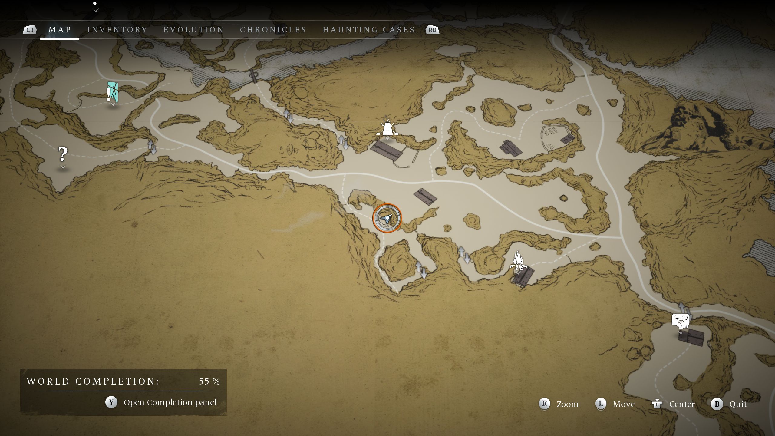 A circle on the map showing the location of the Shepherd 1 - Banishers Ghosts of New Eden