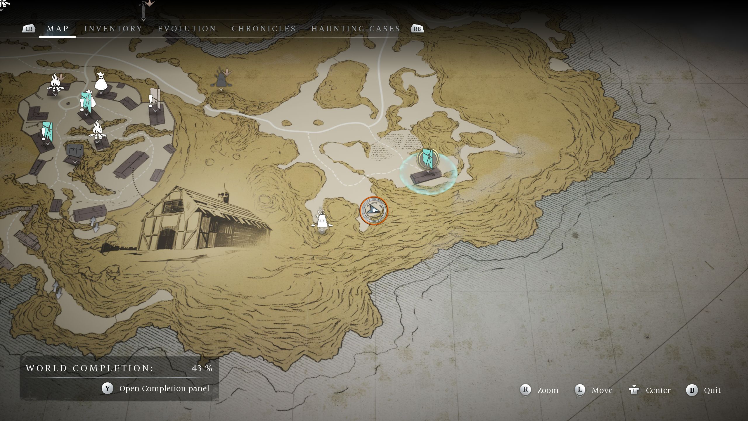 A circle on the map showing the location of the Sower 1 - Banishers Ghosts of New Eden