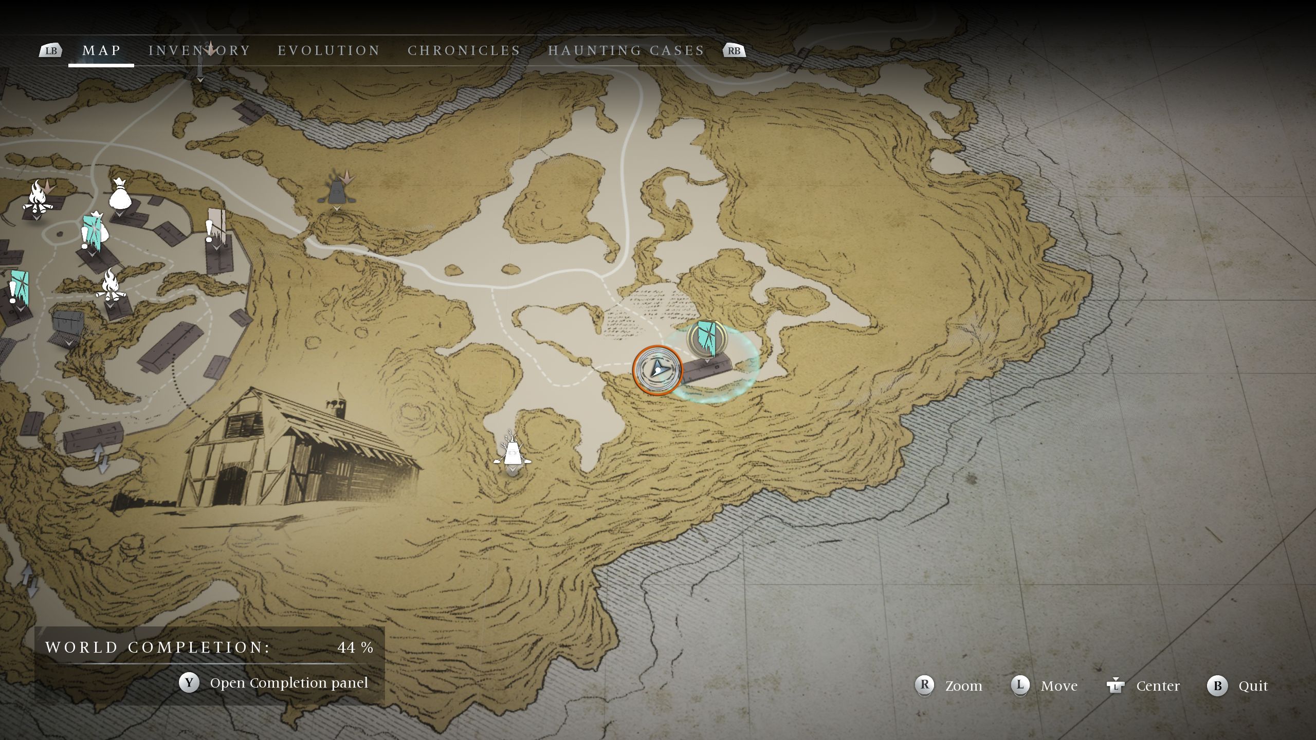 A circle on the map showing the location of the Sower 2 - Banishers Ghosts of New Eden