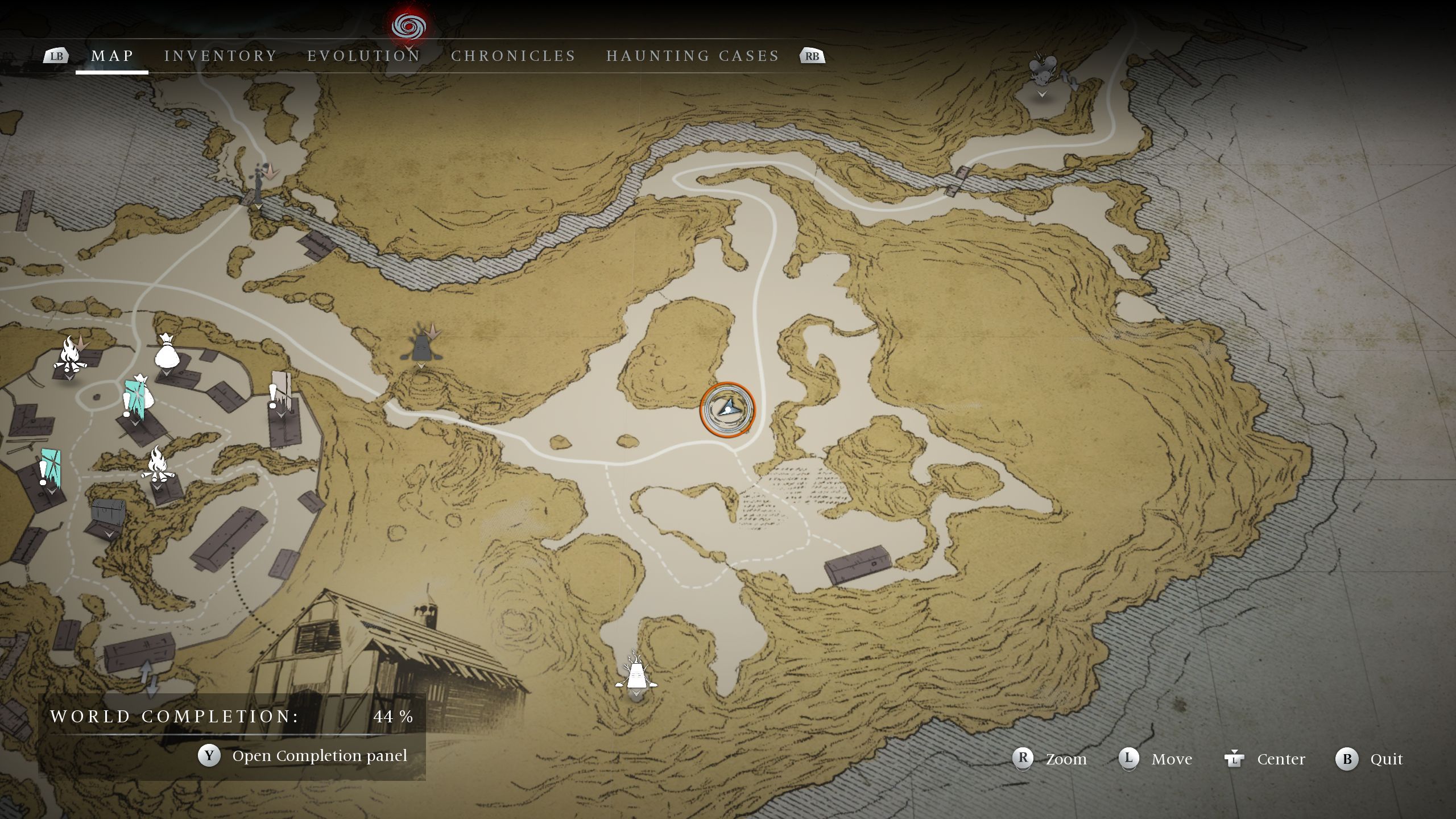 A circle on the map showing the location of the Sower 3 - Banishers Ghosts of New Eden