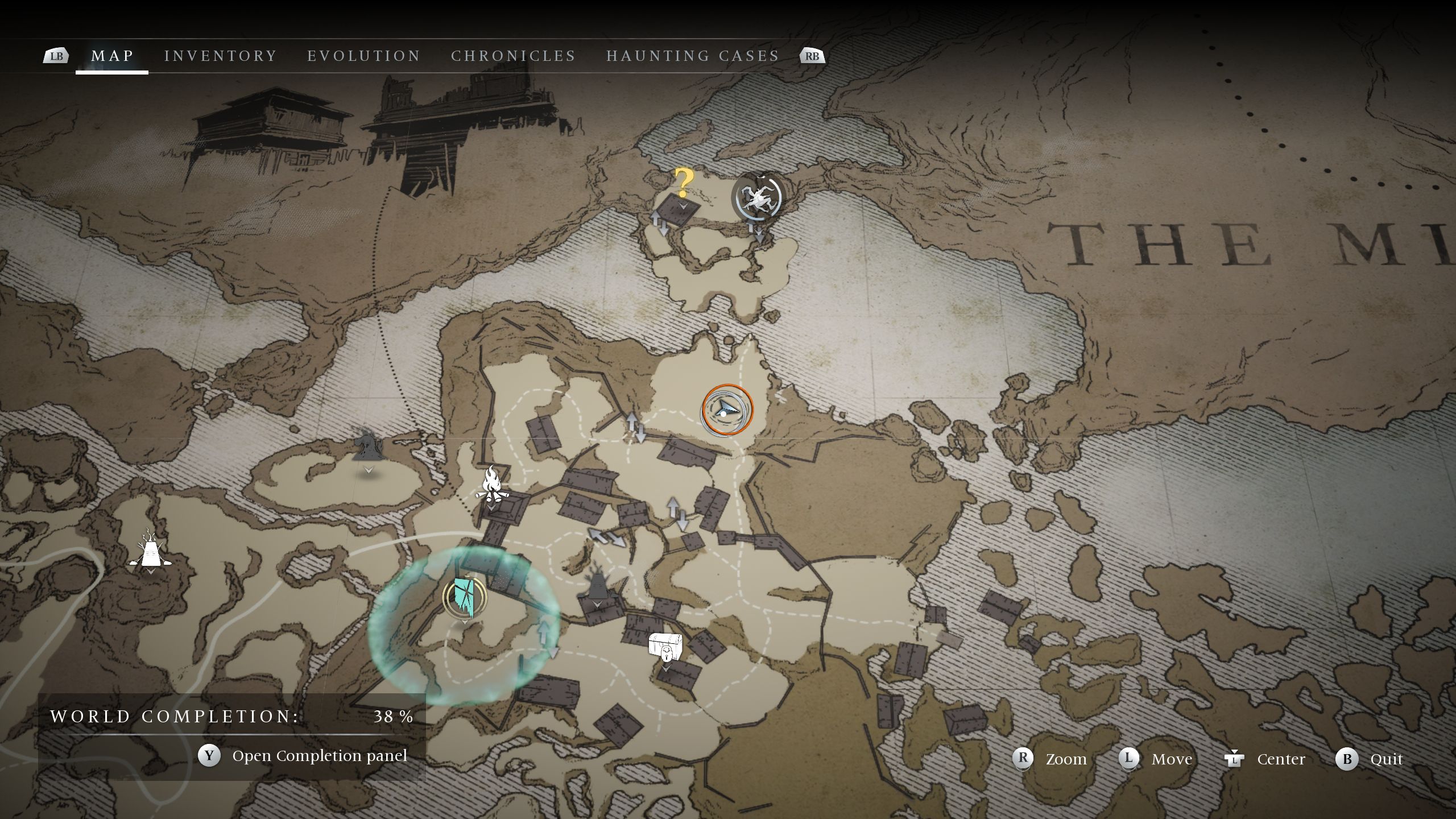 a circle on the map showing the location to the key for the Hummingbird's Pillage locked chest -- Banishers Ghosts of New Eden